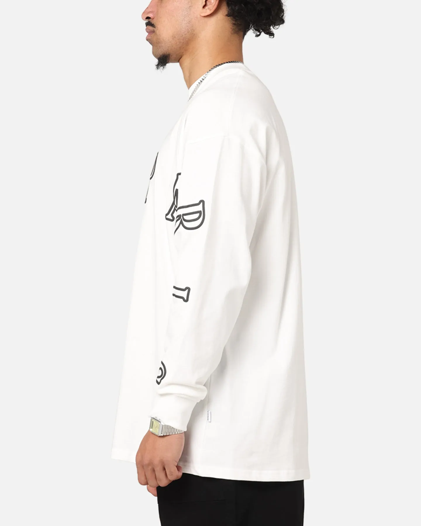 Carre Global Oversized Long Sleeve T-Shirt Off White sold by Culture Kings product image thumbnail 5