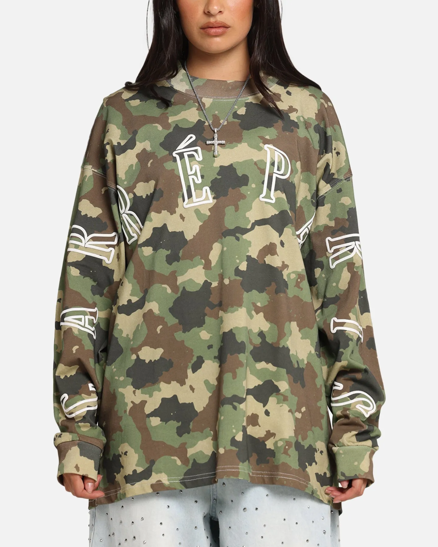 Carre Global Oversized Long Sleeve T-Shirt Camo sold by Culture Kings