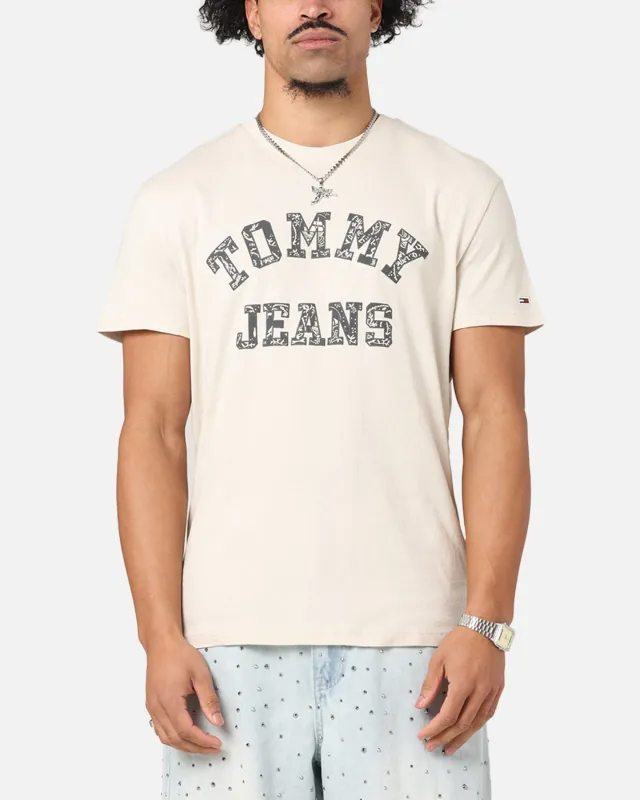 Tommy Jeans Regular Paisley College T-Shirt Newsprint sold by Culture Kings
