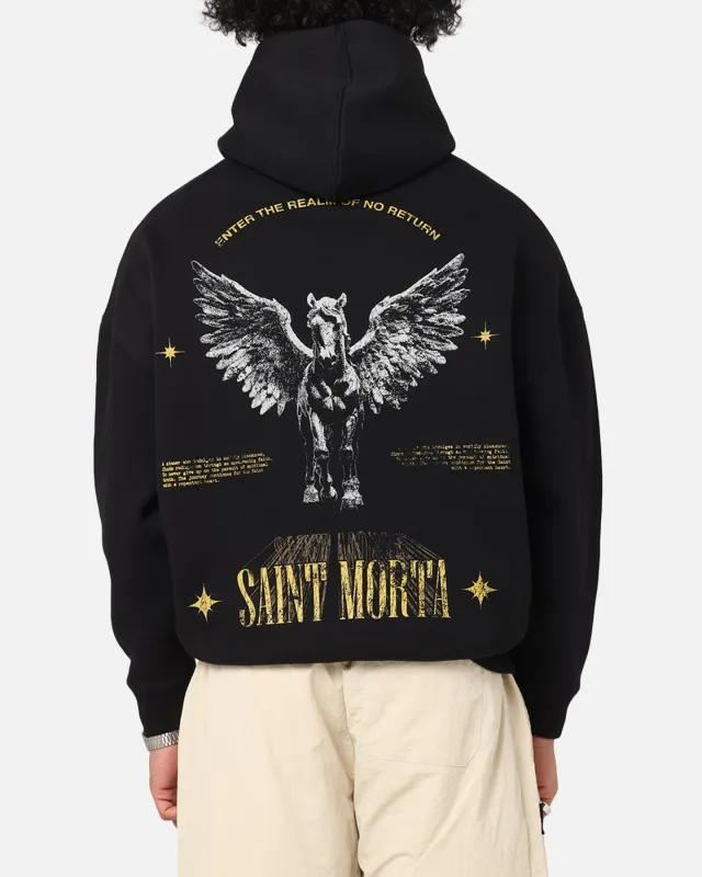 Saint Morta Realm Of Return Boxy Hoodie Black sold by Culture Kings