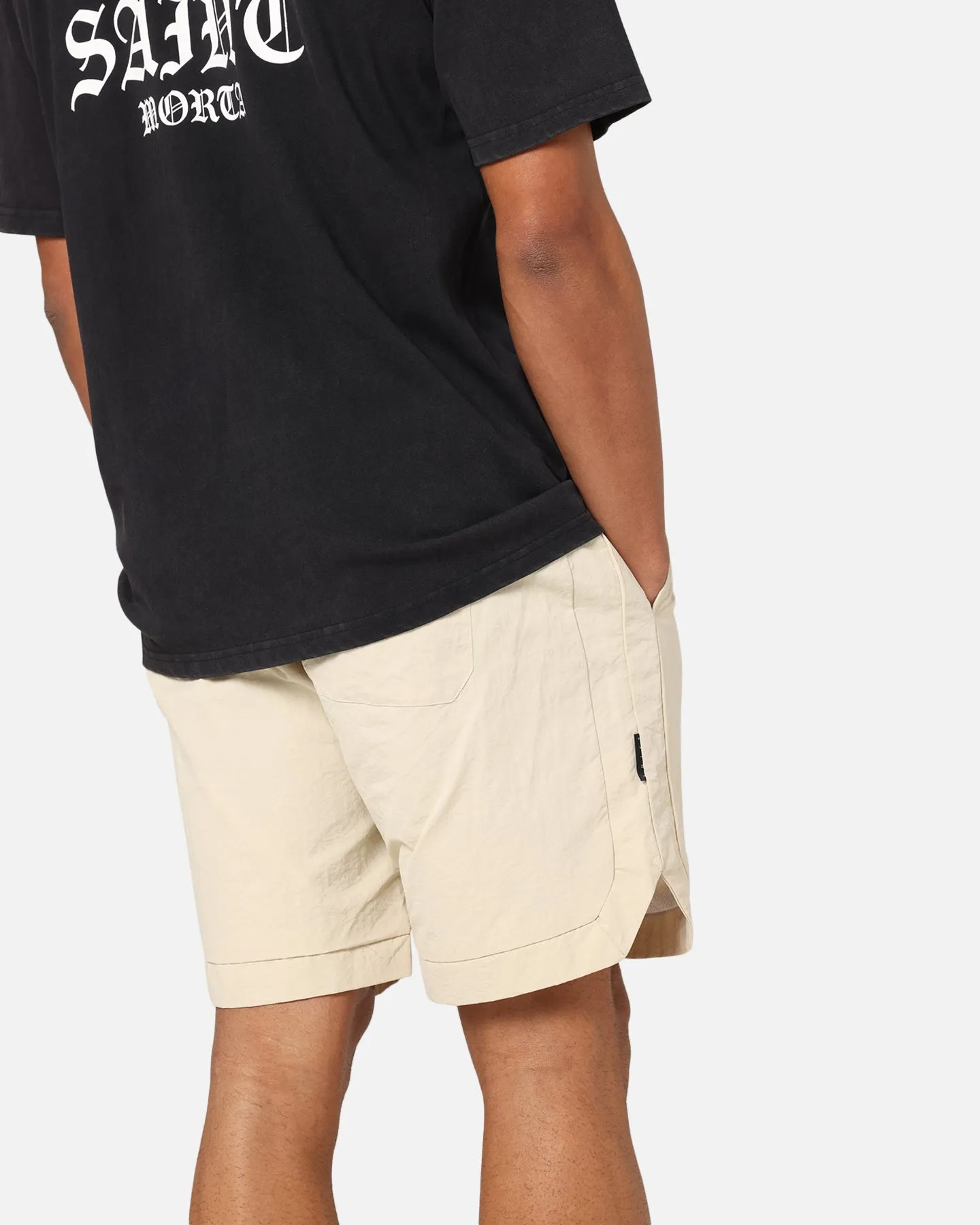 Saint Morta Gothic Monogram Nylon Shorts Dirty Blonde sold by Culture Kings product image thumbnail 4