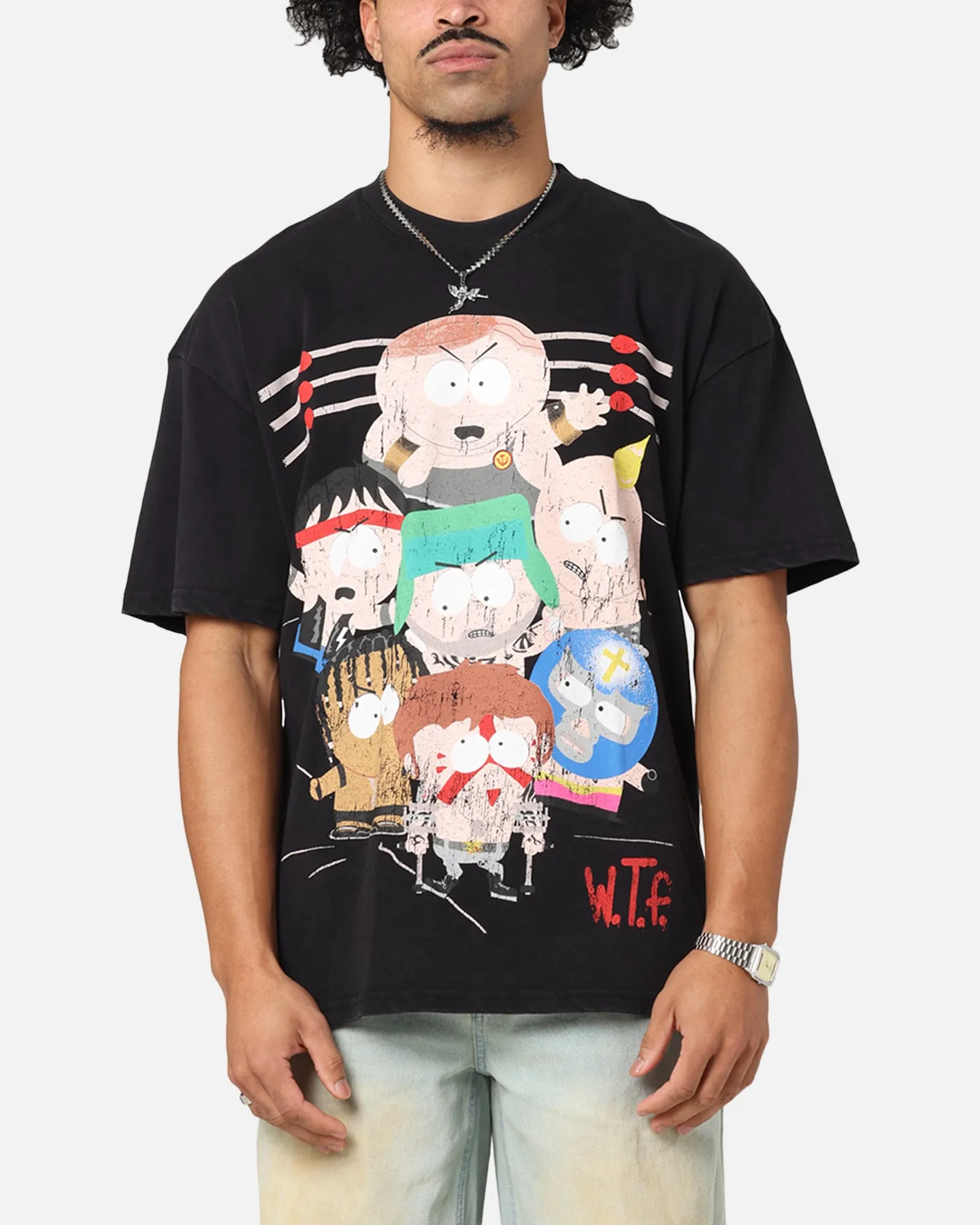73Studio X South Park WTF Vintage T-Shirt Black Acidwash sold by Culture Kings