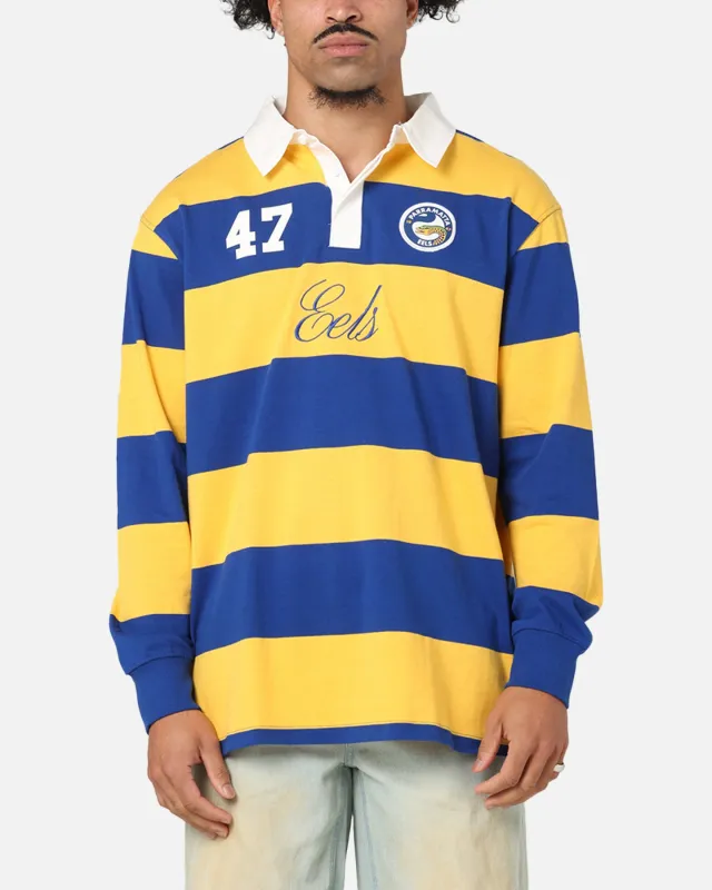 Bleacher Athletic Parramatta Eels NRL Stripe Rugby Polo Shirt Official Team Colour made by Culture Kings