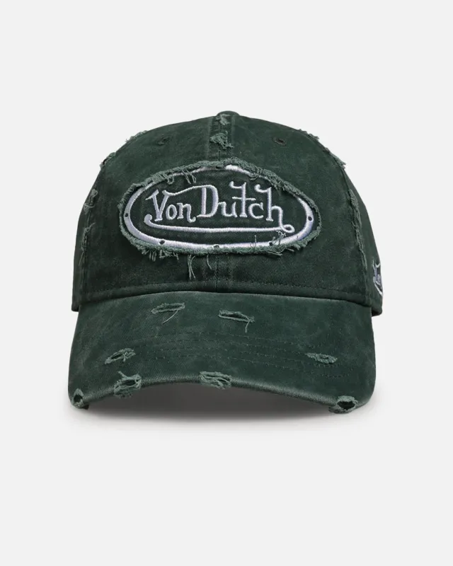 Von Dutch Distressed Dad Strapback Hat Washed Green sold by Culture Kings