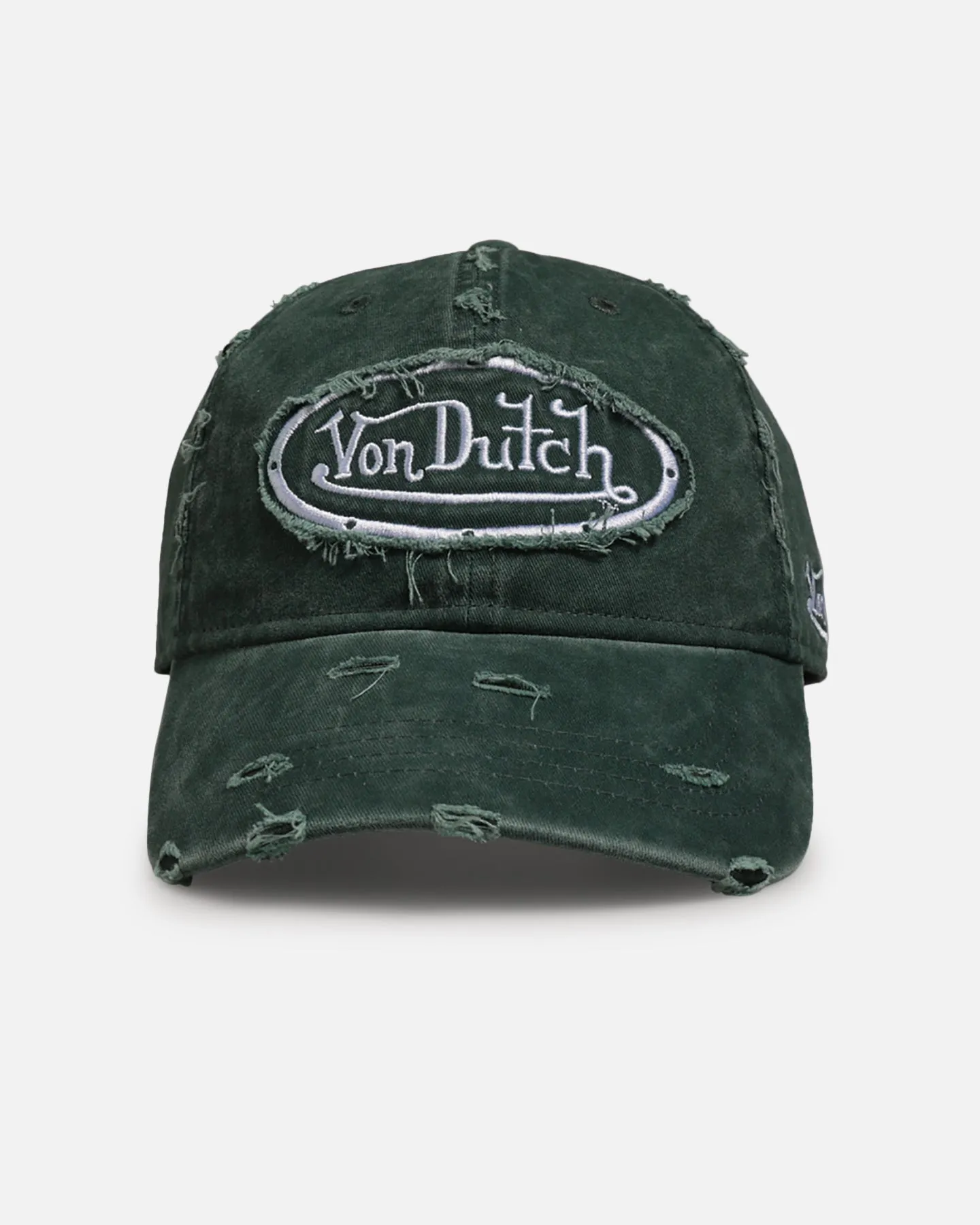 Von Dutch Distressed Dad Strapback Hat Washed Green sold by Culture Kings