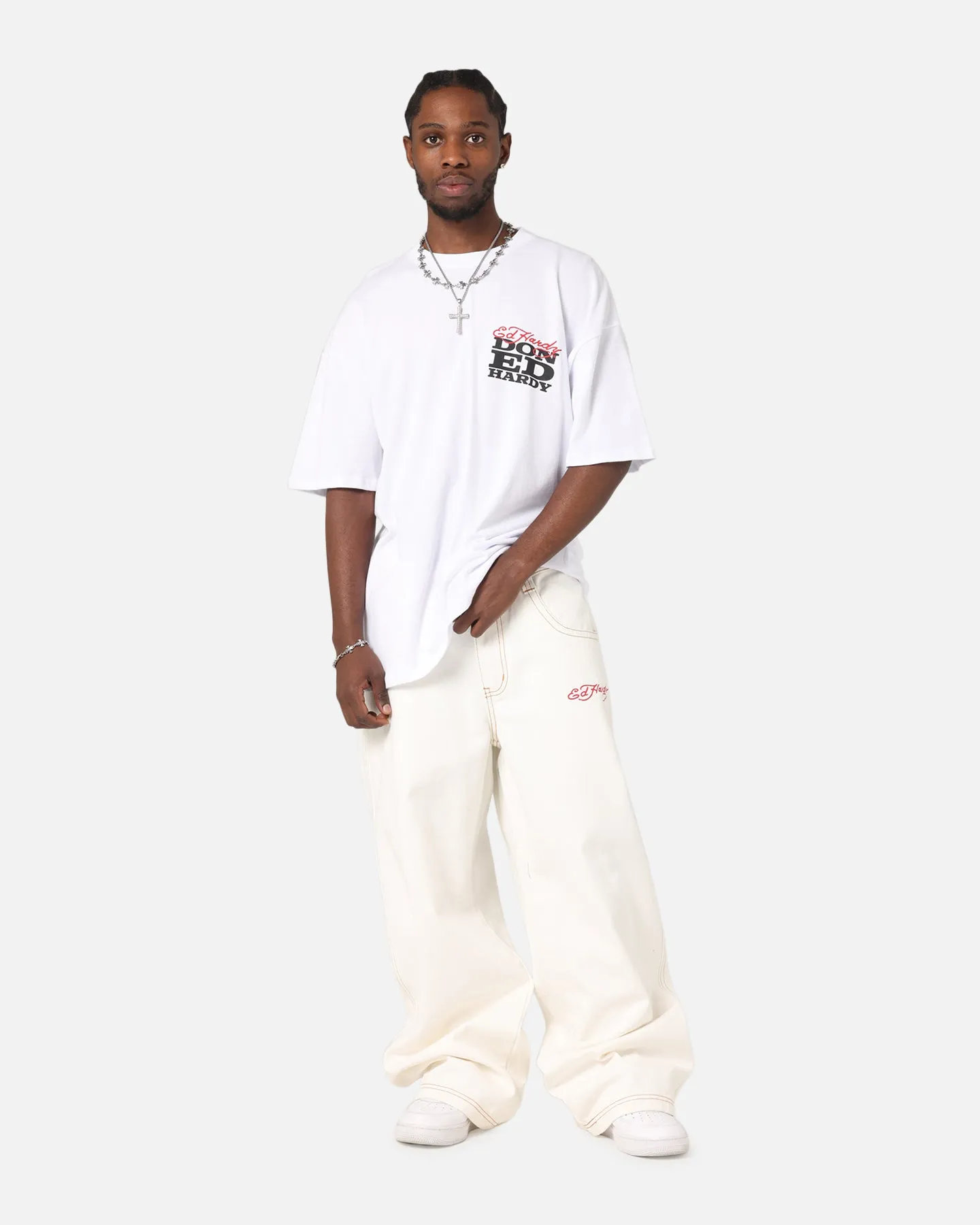 Ed Hardy Flaming Skull T-Shirt White sold by Culture Kings product image thumbnail 4