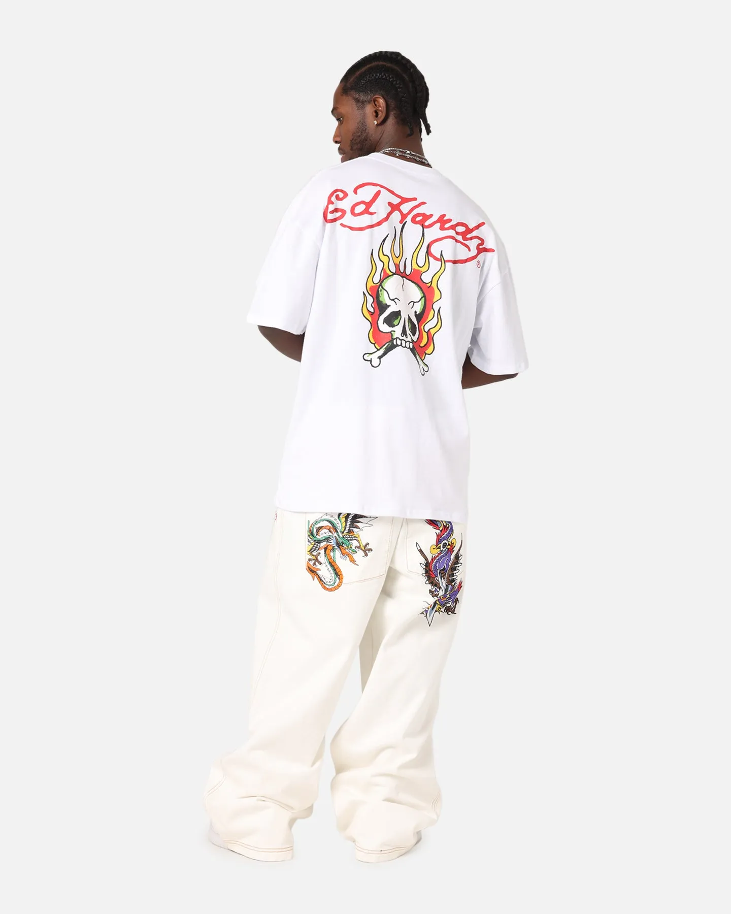 Ed Hardy Flaming Skull T-Shirt White sold by Culture Kings product image thumbnail 3
