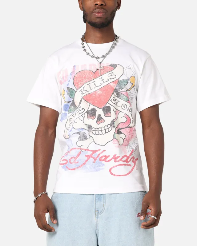 Ed Hardy Love Kills Slowly Vintage T-Shirt White made by Ed Hardy