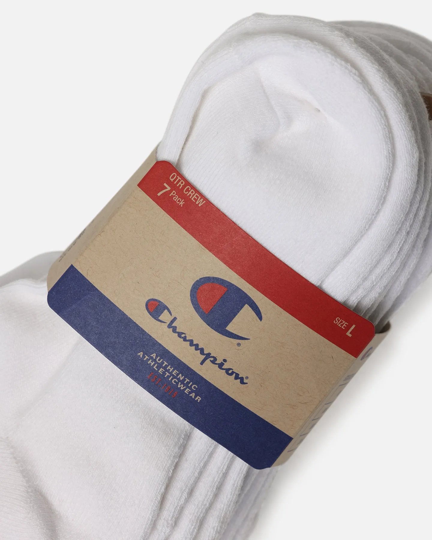 Champion Quarter Crew Socks 7 Pack White sold by Culture Kings product image thumbnail 3