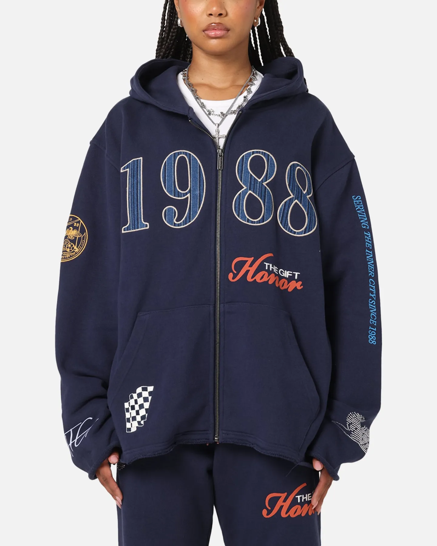 Honor The Gift 1988 Full Zip Hoodie Navy sold by Culture Kings