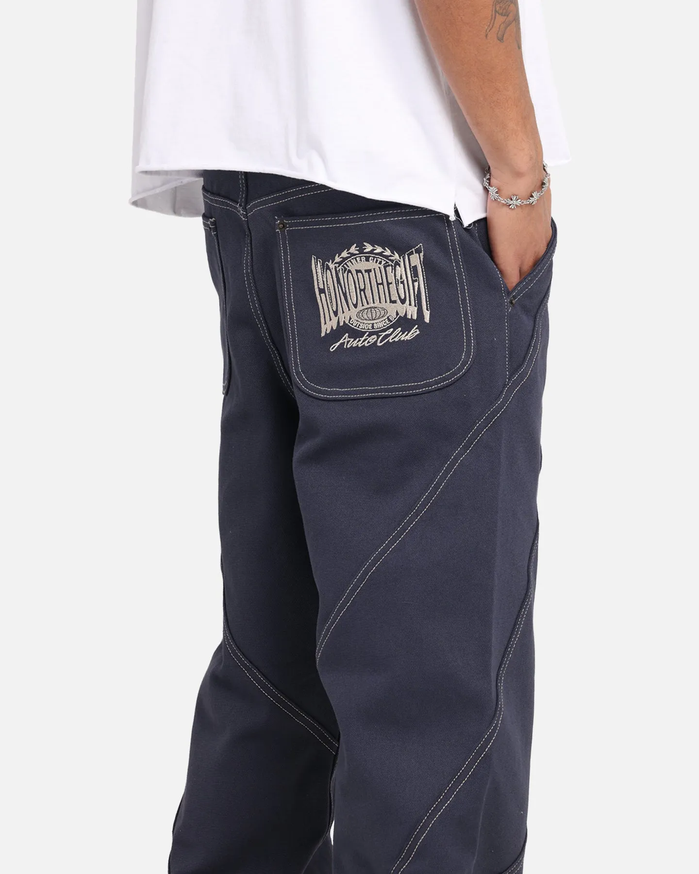 Honor The Gift Racing Panel Pants Navy sold by Culture Kings product image thumbnail 3