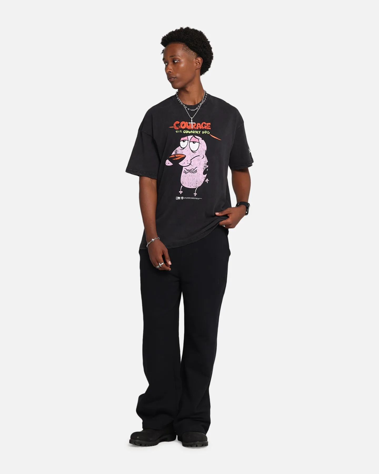 73Studio X Cartoon Network Courage The Cowardly Dog Grail Vintage T-Shirt Black Acidwash sold by Culture Kings product image thumbnail 2