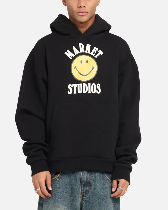 Market Smiley Lockup Hoodie Black made by Market