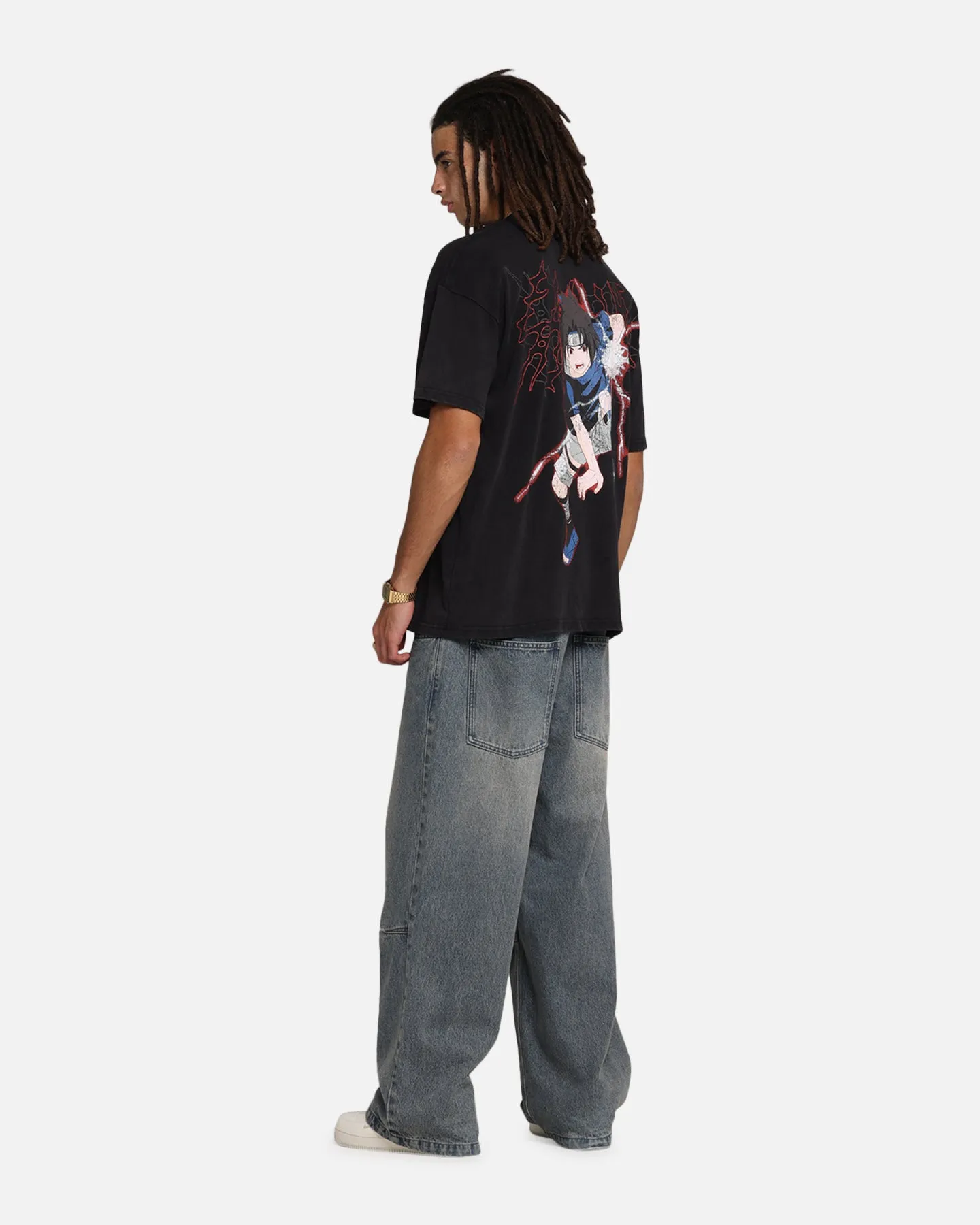 73Studio X Naruto Sasuke Abandon Vintage T-Shirt Black Acidwash sold by Culture Kings product image thumbnail 4