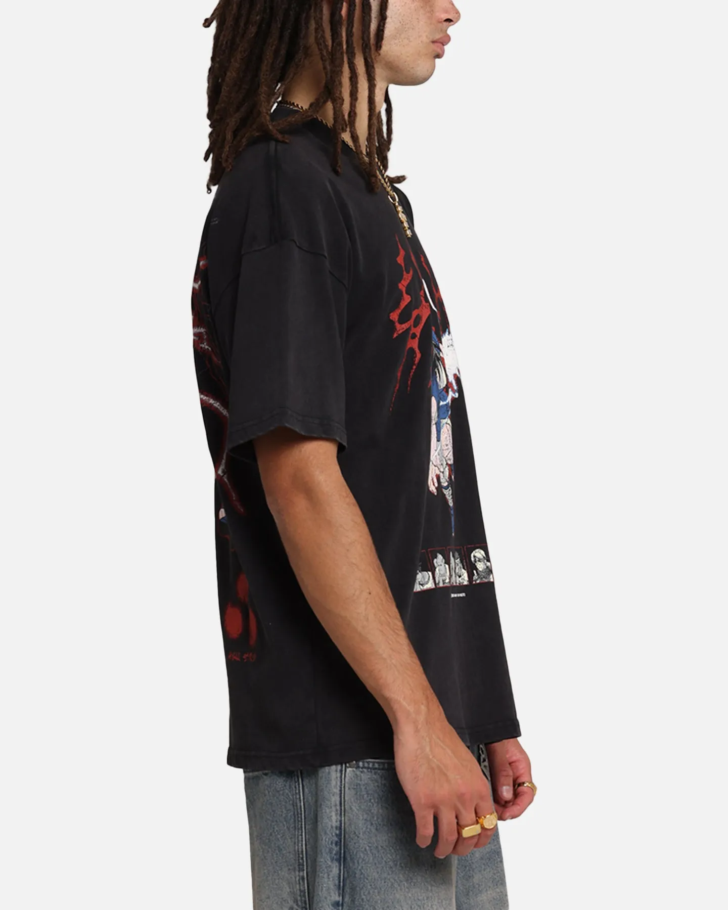 73Studio X Naruto Sasuke Abandon Vintage T-Shirt Black Acidwash sold by Culture Kings product image thumbnail 5
