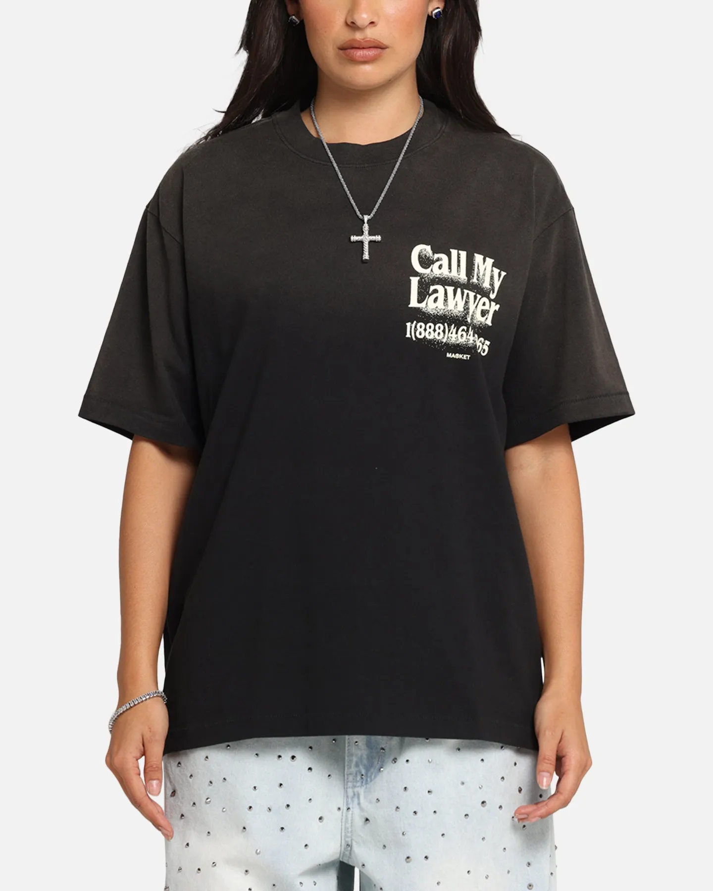 Market Call My Lawyer 3D T-Shirt Faded Black sold by Culture Kings product image thumbnail 2