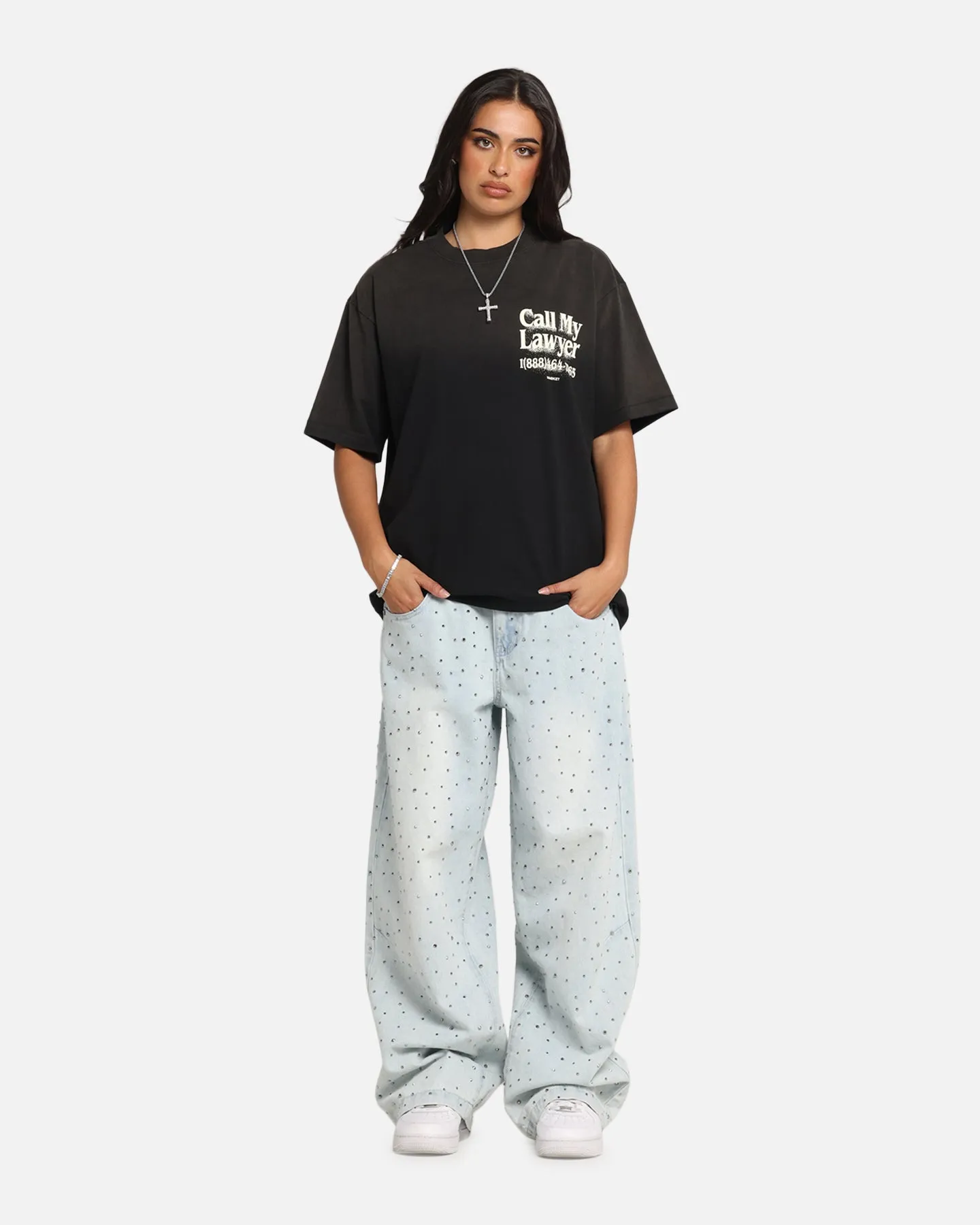 Market Call My Lawyer 3D T-Shirt Faded Black sold by Culture Kings product image thumbnail 4