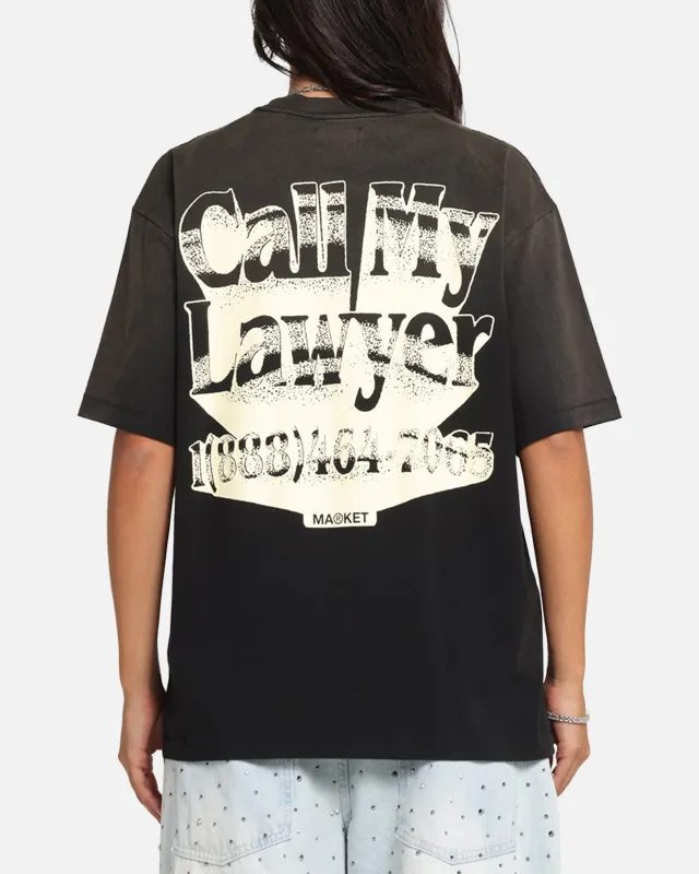 Market Call My Lawyer 3D T-Shirt Faded Black made by Market