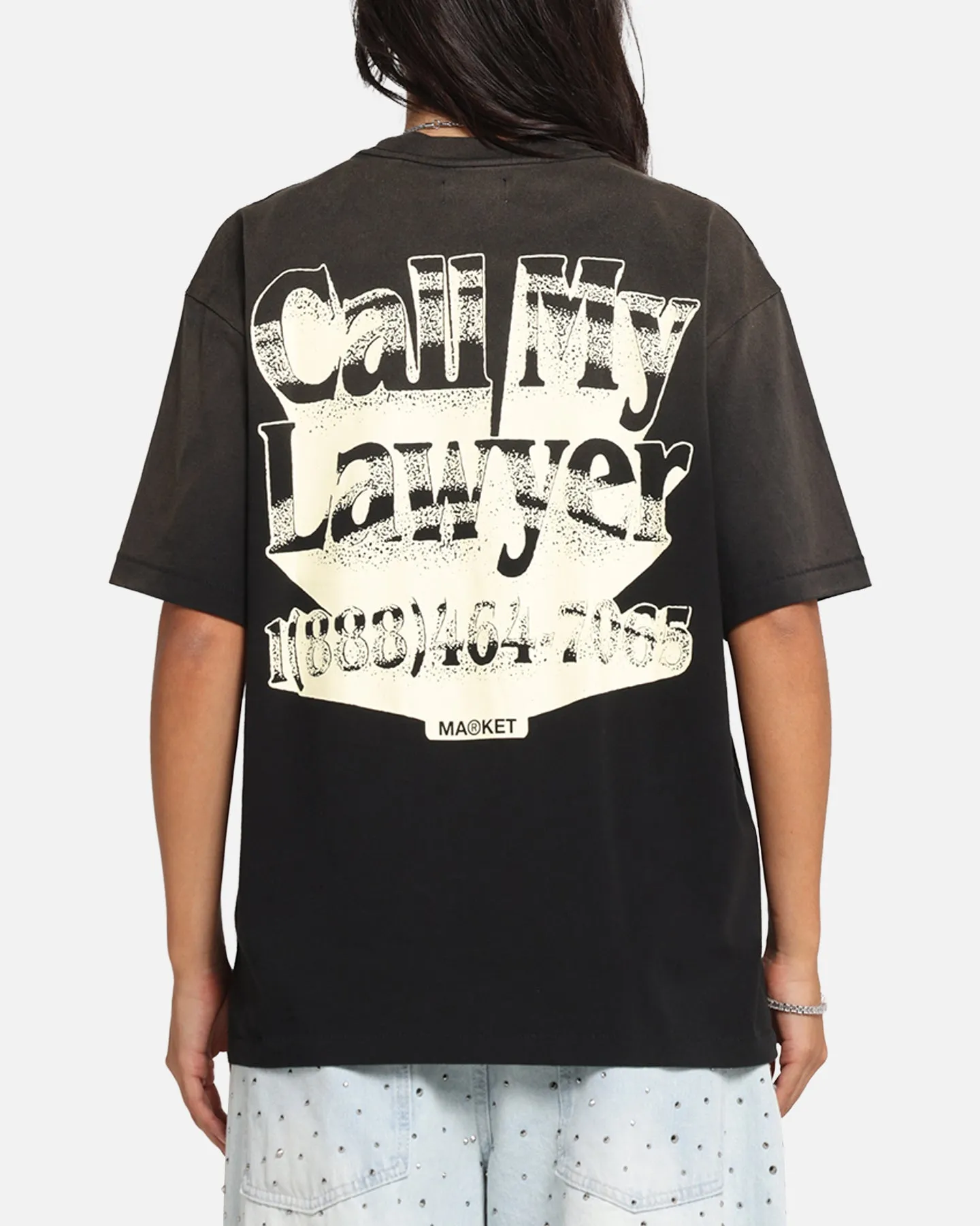Market Call My Lawyer 3D T-Shirt Faded Black sold by Culture Kings