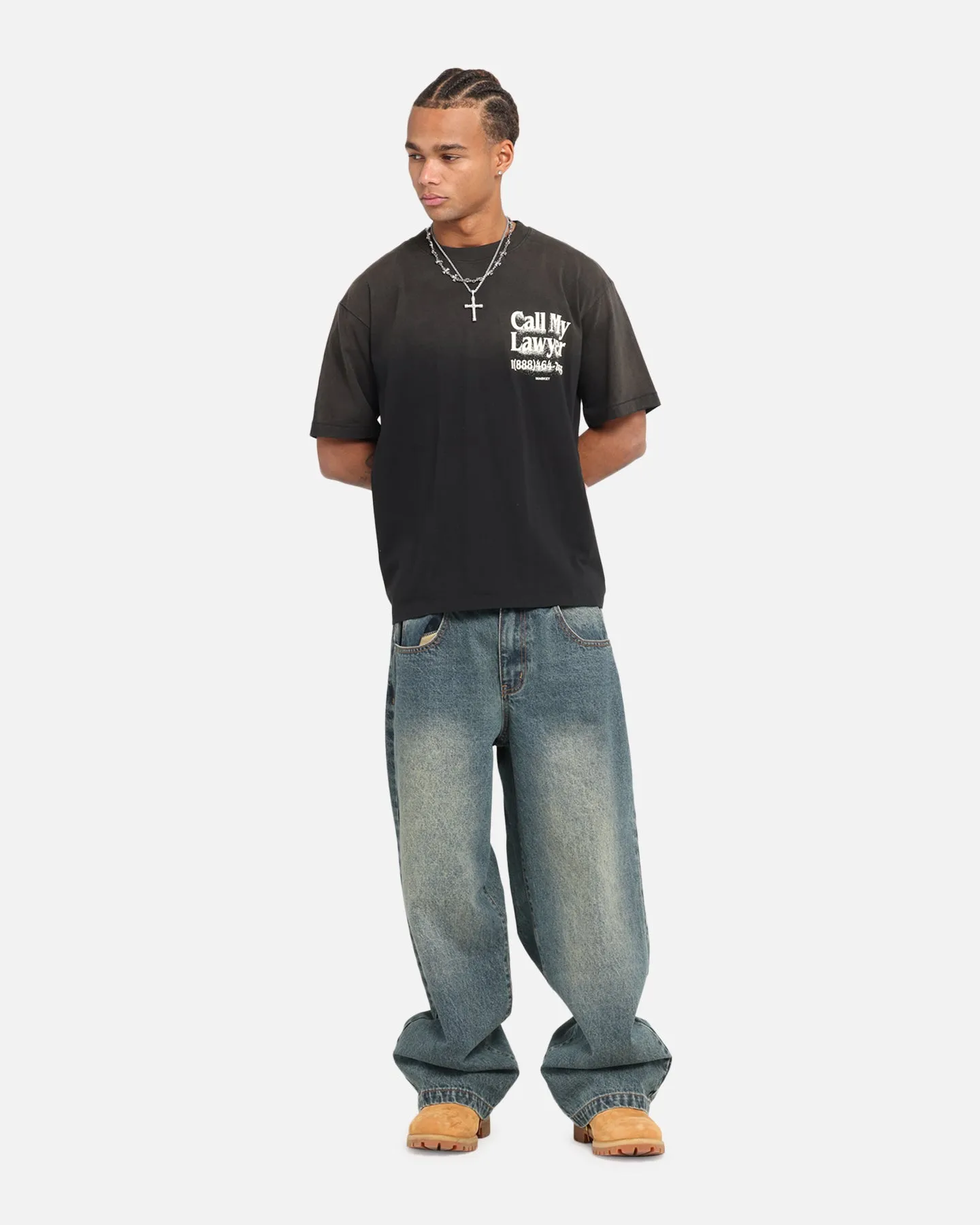 Market Call My Lawyer 3D T-Shirt Faded Black sold by Culture Kings product image thumbnail 4