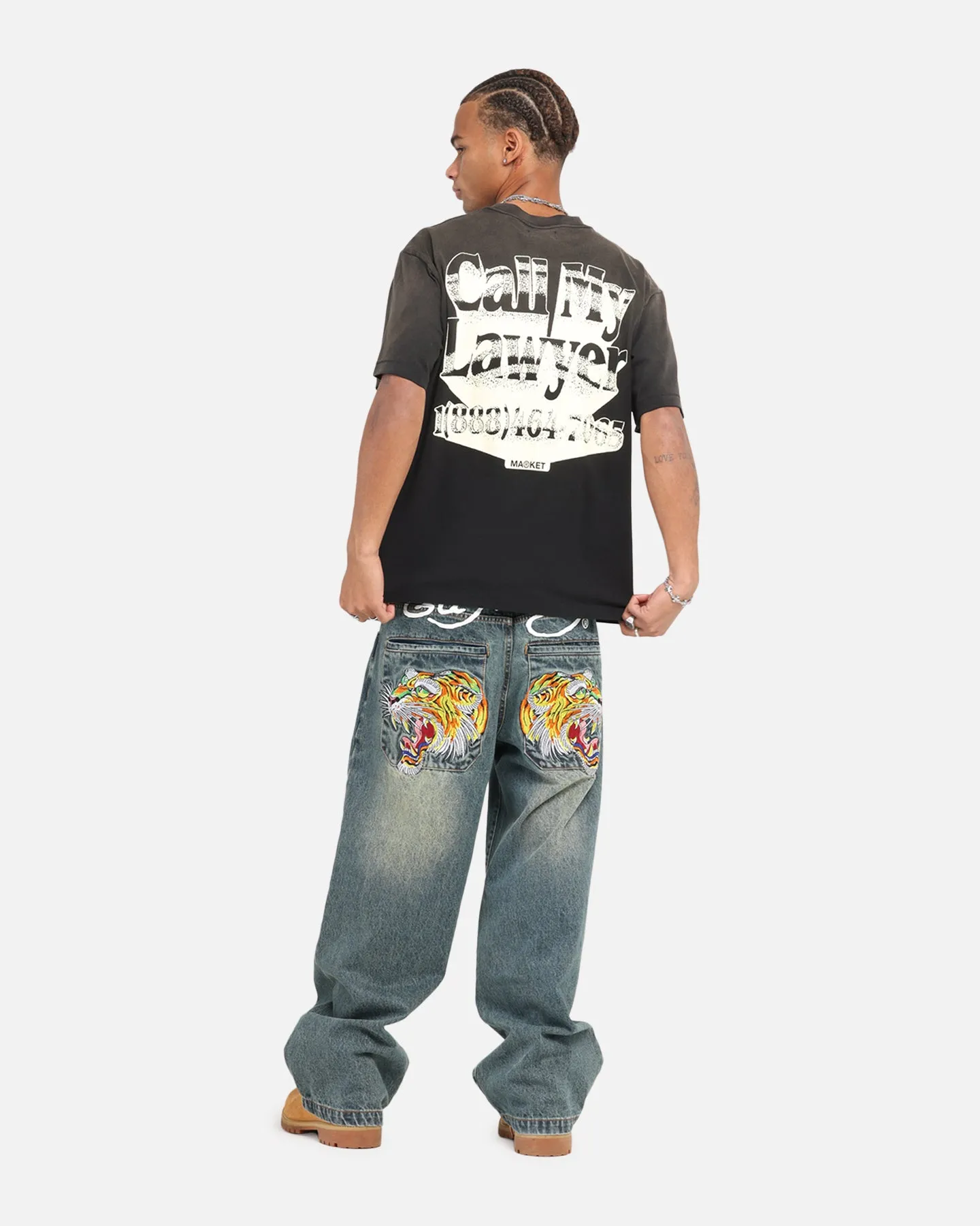 Market Call My Lawyer 3D T-Shirt Faded Black sold by Culture Kings product image thumbnail 3