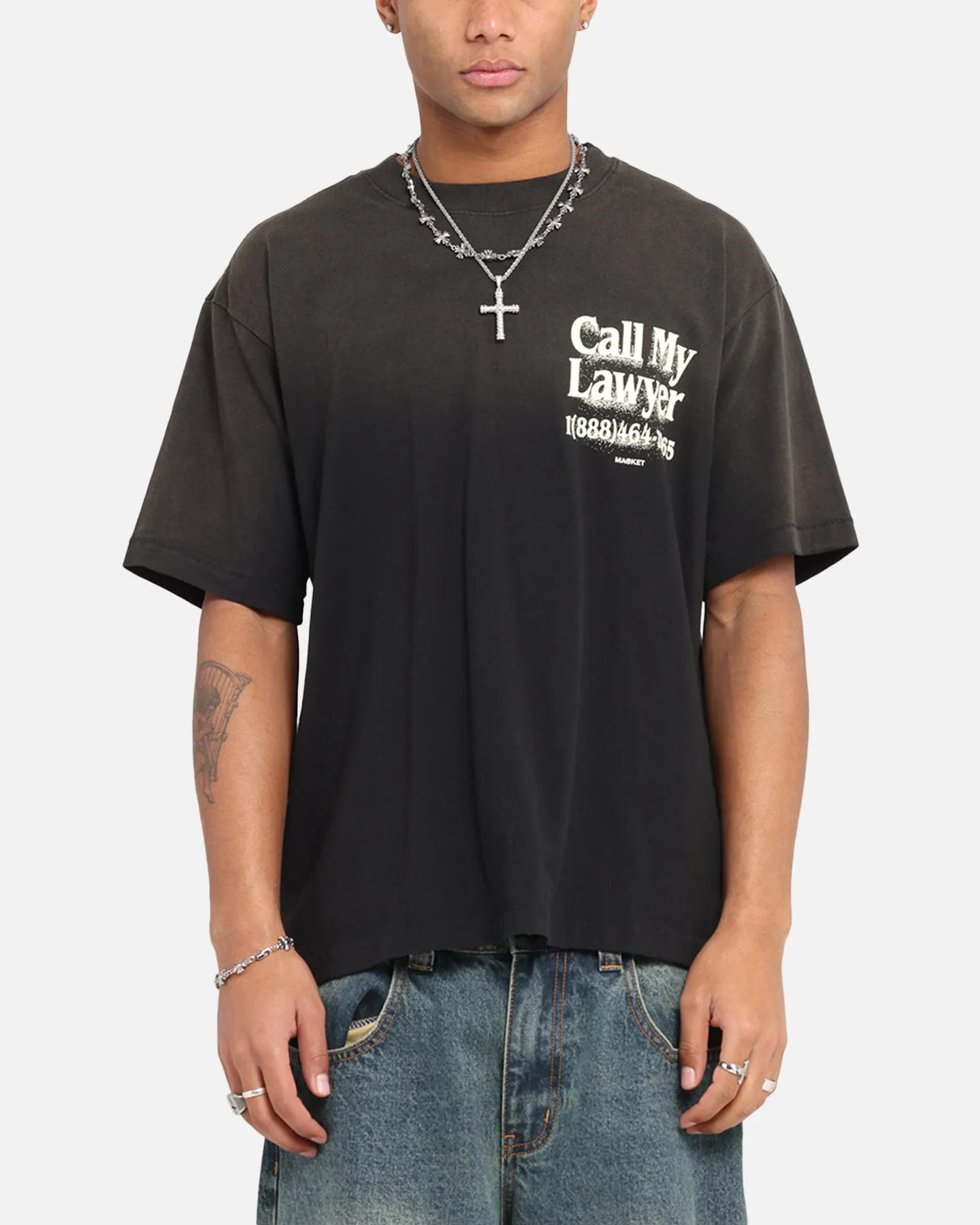 Market Call My Lawyer 3D T-Shirt Faded Black sold by Culture Kings product image thumbnail 2