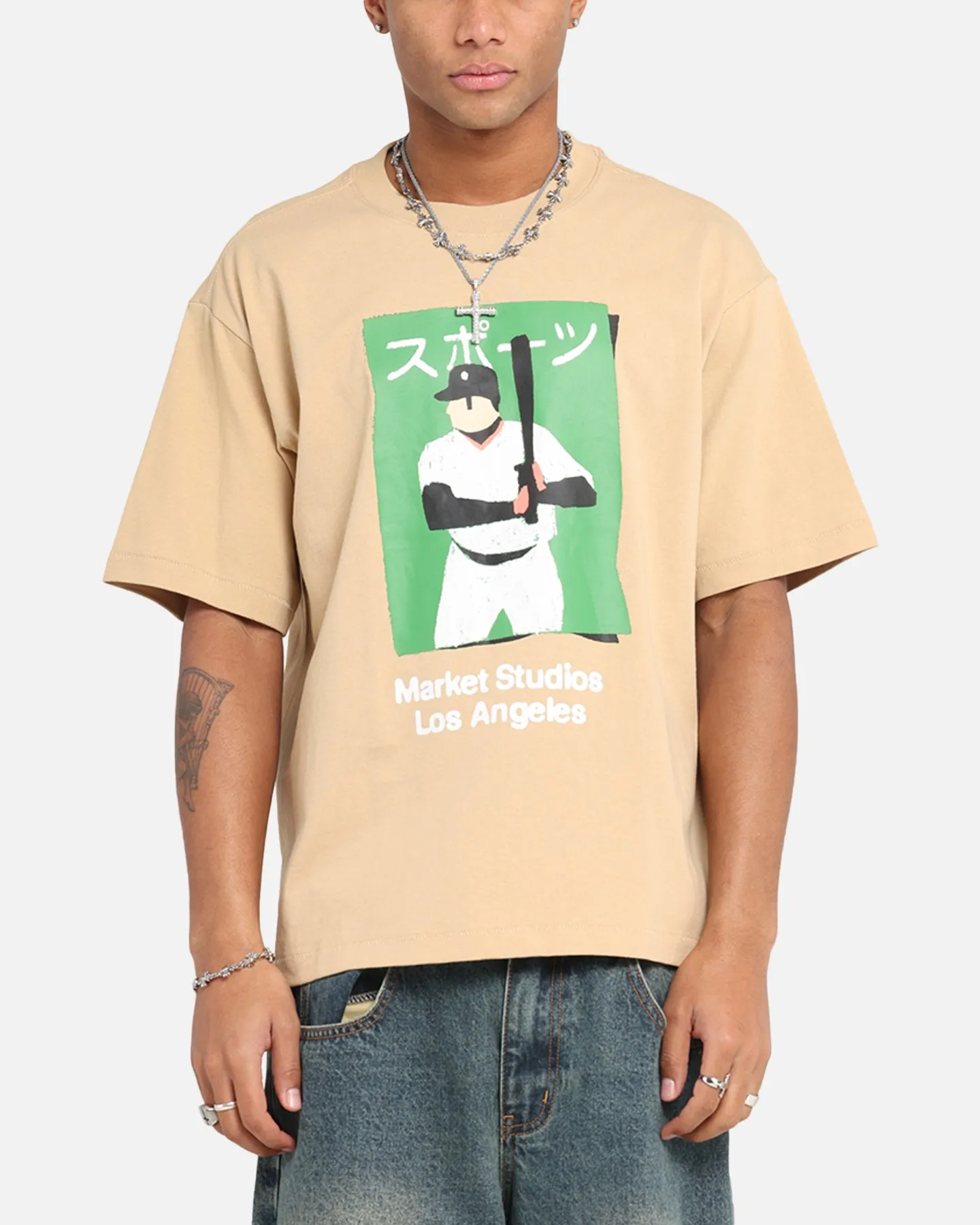 Market Illustrated Baseball T-Shirt Oatmilk sold by Culture Kings