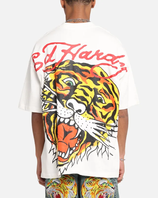 Ed Hardy Tiger Oversized Print T-Shirt Off White sold by Culture Kings
