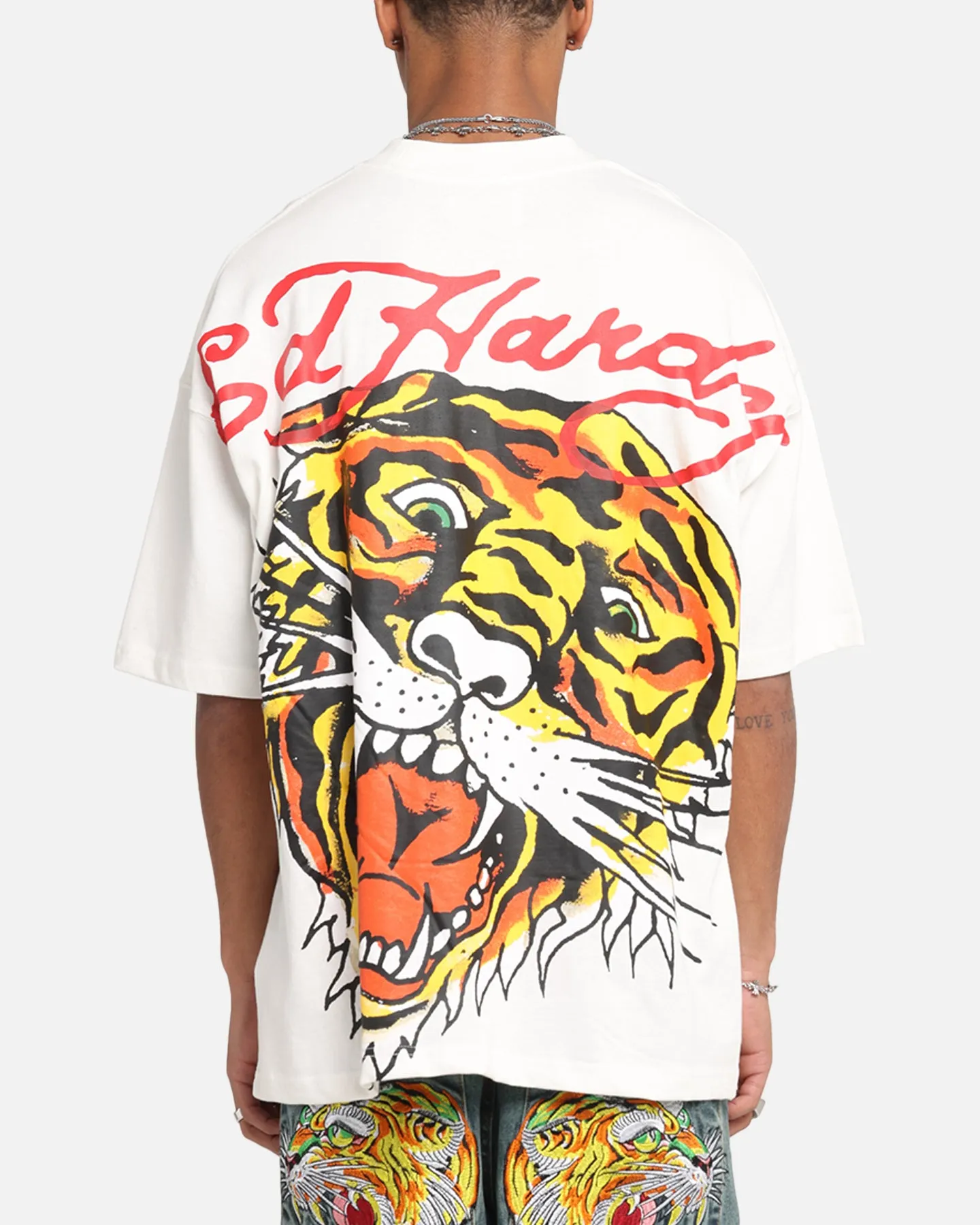 Ed Hardy Tiger Oversized Print T-Shirt Off White sold by Culture Kings