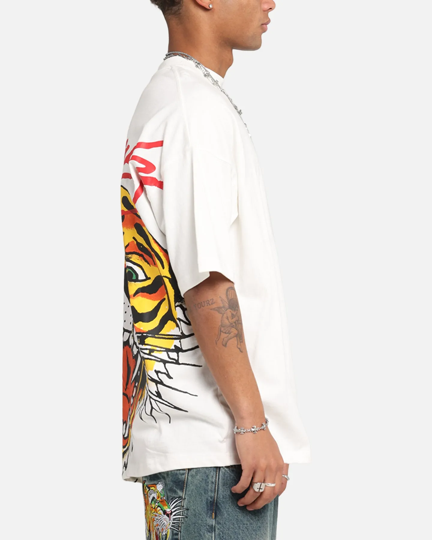 Ed Hardy Tiger Oversized Print T-Shirt Off White sold by Culture Kings product image thumbnail 5