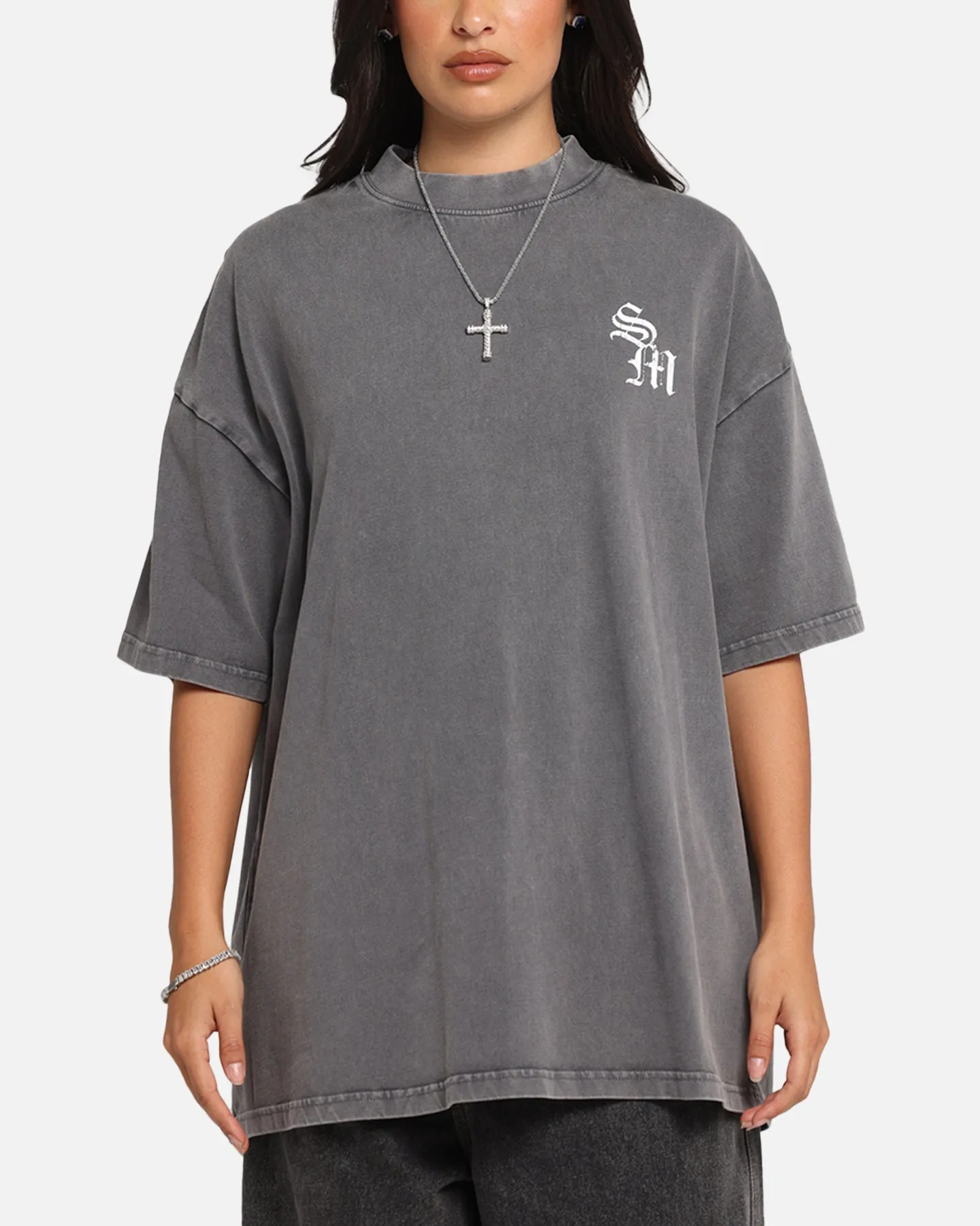 Saint Morta Redemption Mock Neck T-Shirt Washed Charcoal sold by Culture Kings product image thumbnail 2