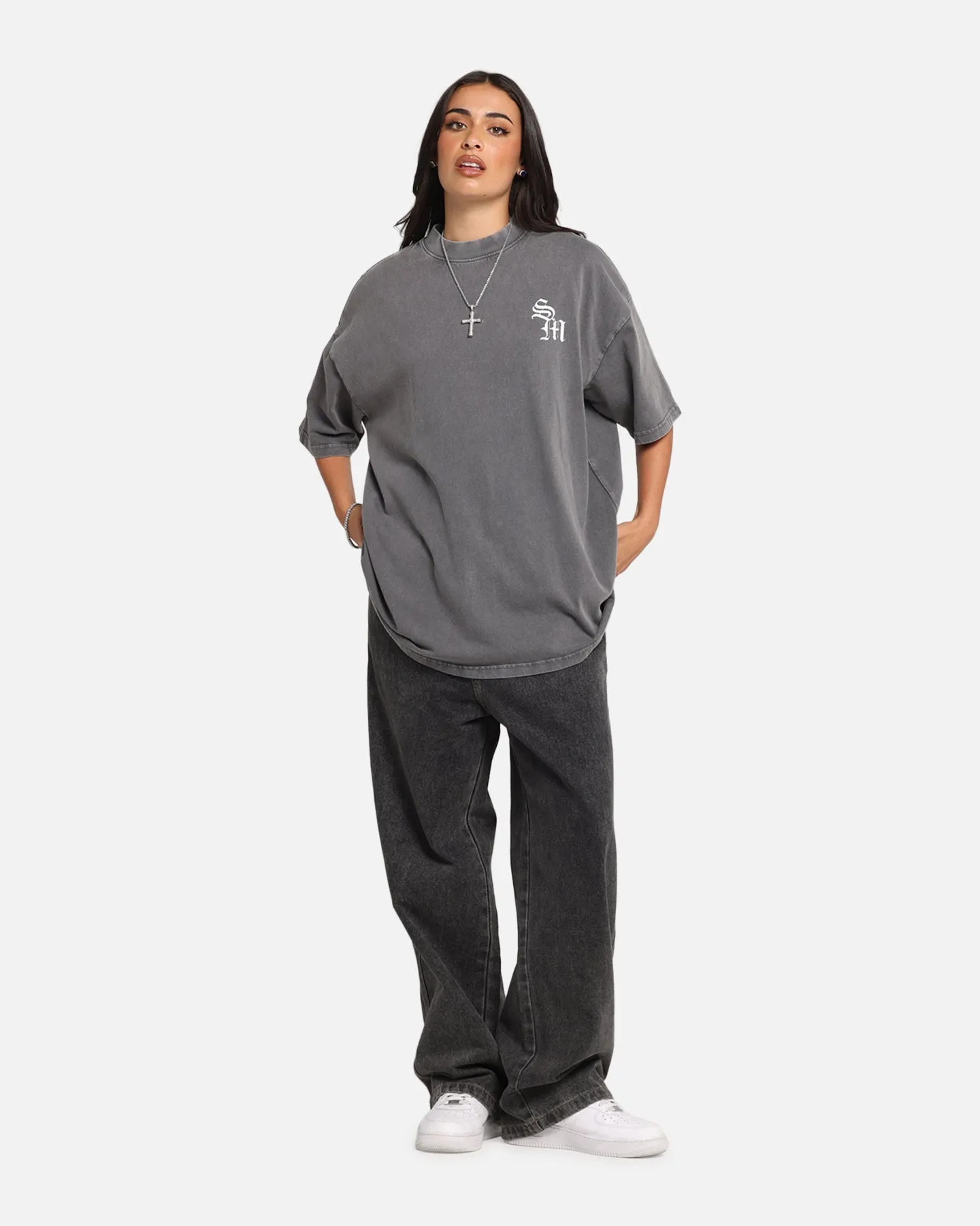 Saint Morta Redemption Mock Neck T-Shirt Washed Charcoal sold by Culture Kings product image thumbnail 4