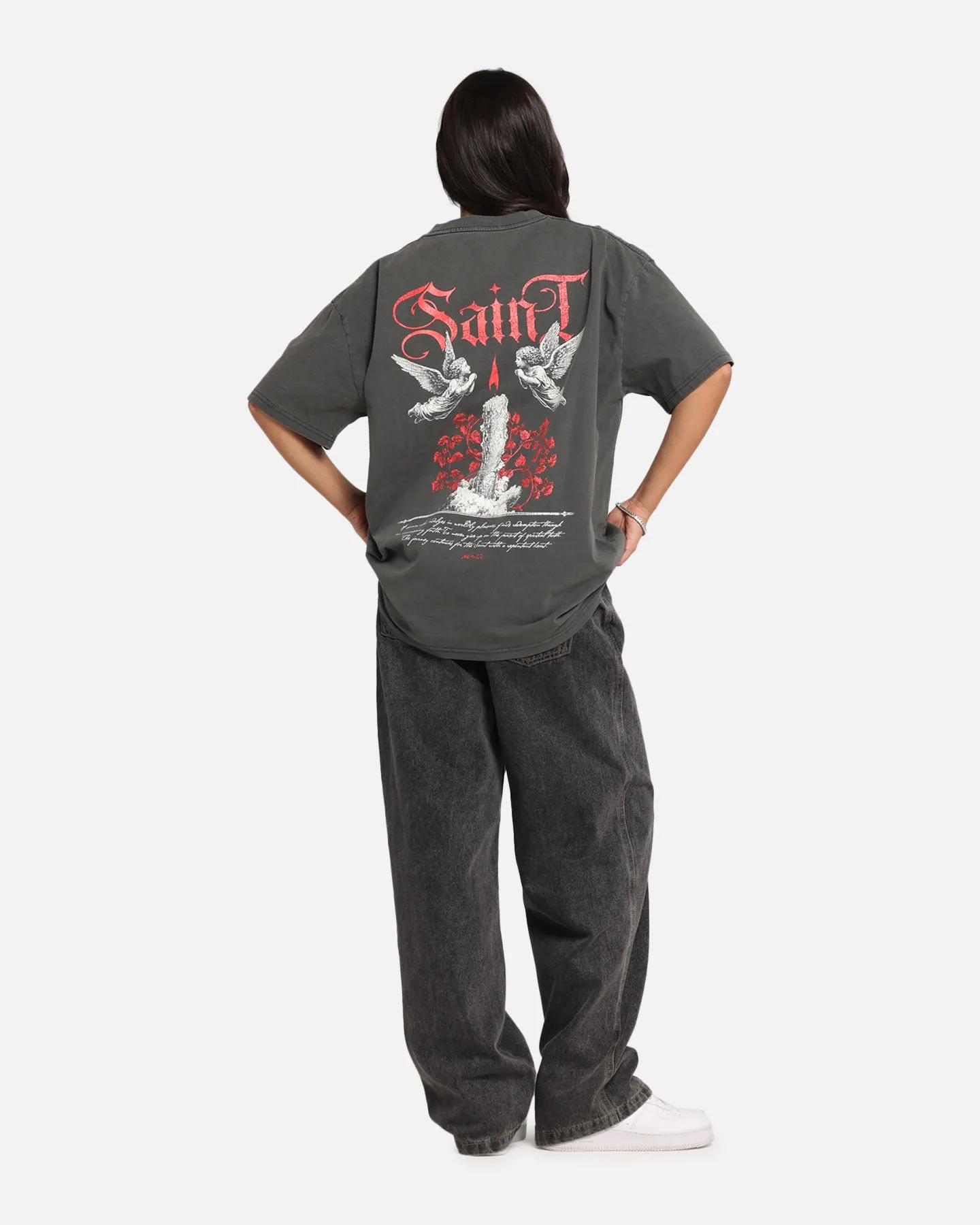 Saint Morta Candle Lit Boxy T-Shirt Black Wash sold by Culture Kings product image thumbnail 5