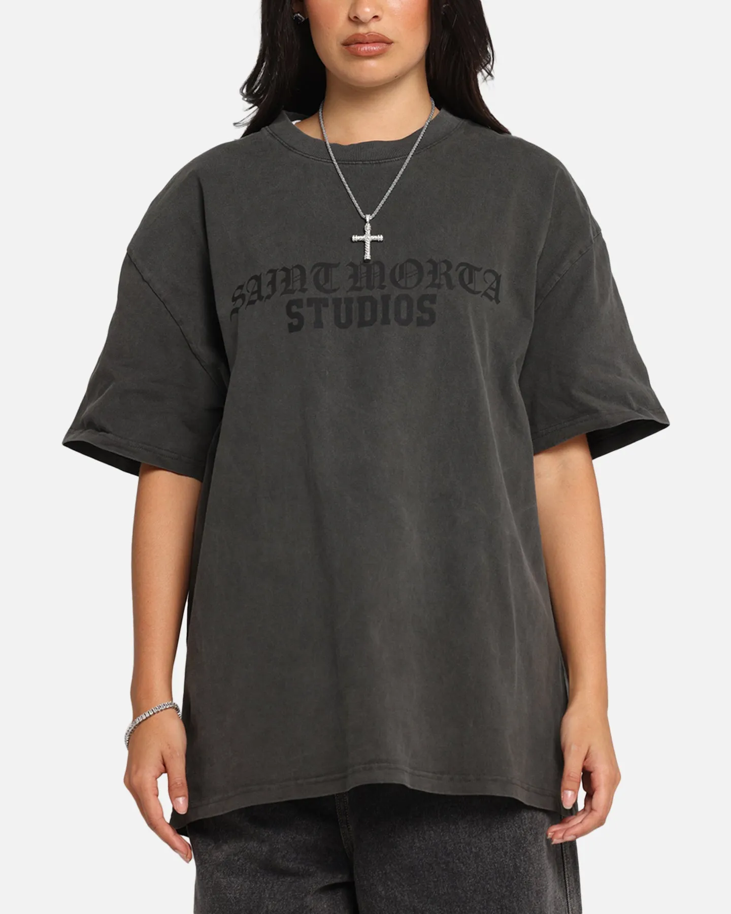 Saint Morta Studios Boxy T-Shirt Black Wash sold by Culture Kings