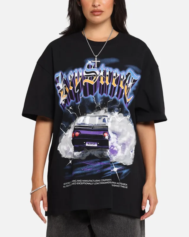 Key Street Burnout T-Shirt Black sold by Culture Kings