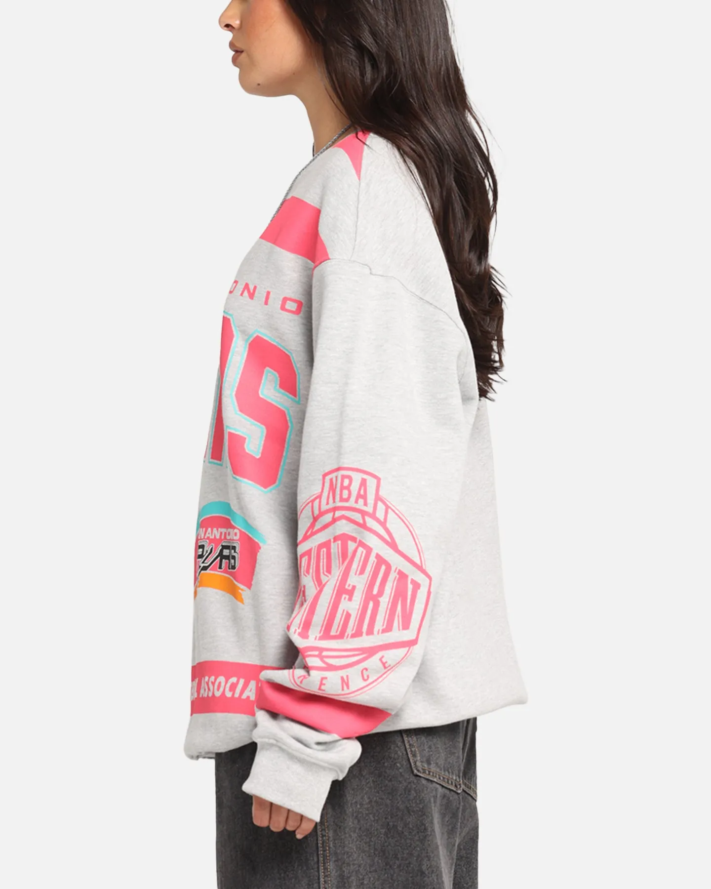 Mitchell & Ness San Antonio Spurs Letterform Crewneck Grey Marle sold by Culture Kings product image thumbnail 5