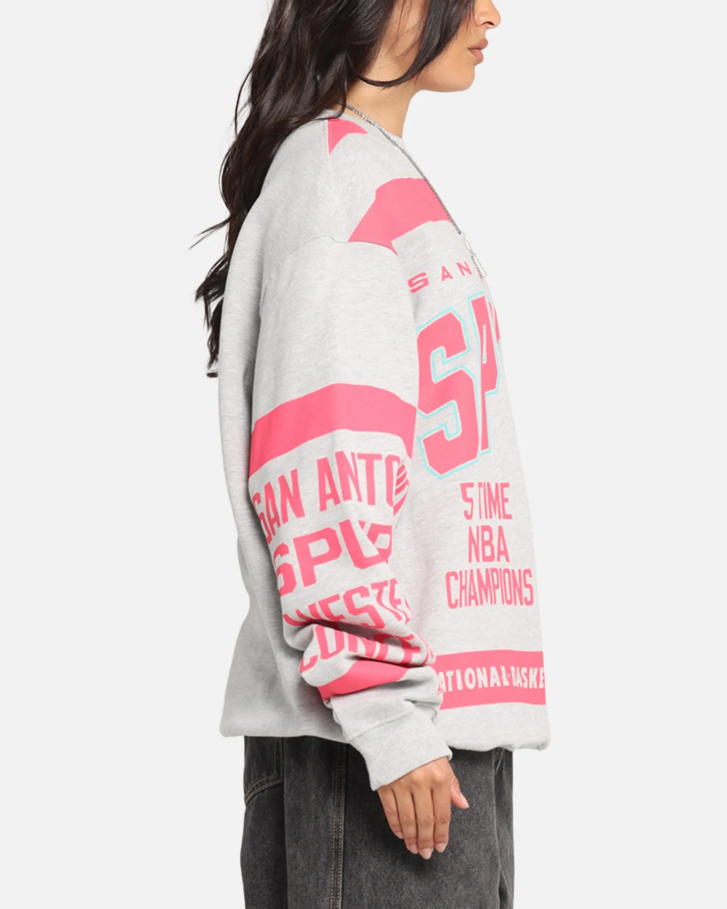 Mitchell & Ness San Antonio Spurs Letterform Crewneck Grey Marle sold by Culture Kings product image thumbnail 4