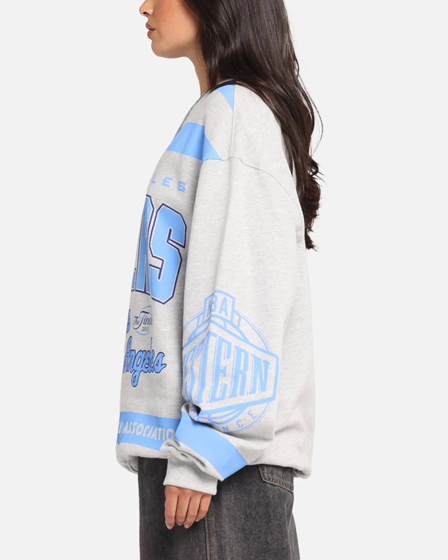 Mitchell & Ness Los Angeles Lakers Letterform Crewneck Grey Marle sold by Culture Kings product image thumbnail 5