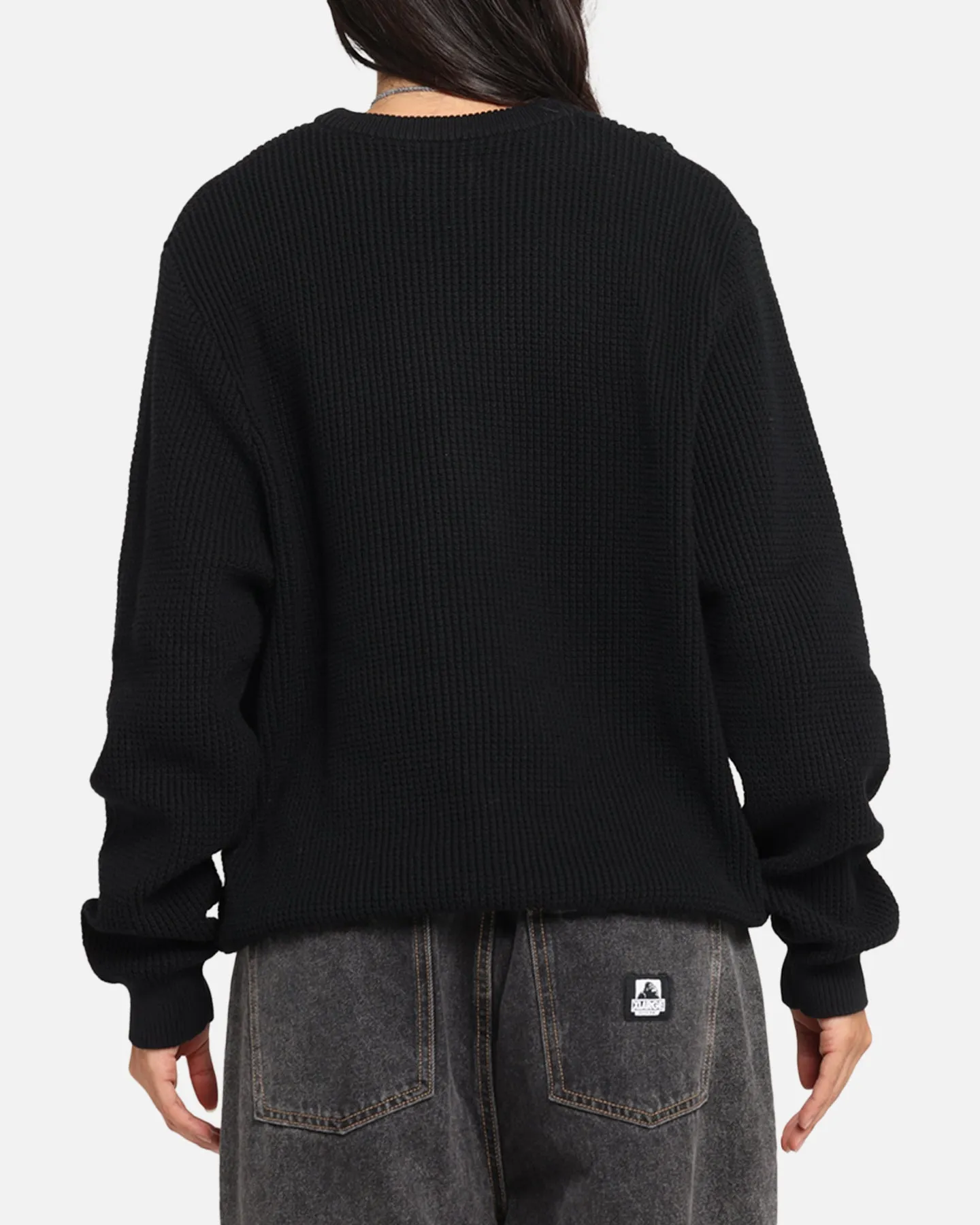 X-Large Script Waffle Knit Sweater Black sold by Culture Kings product image thumbnail 3