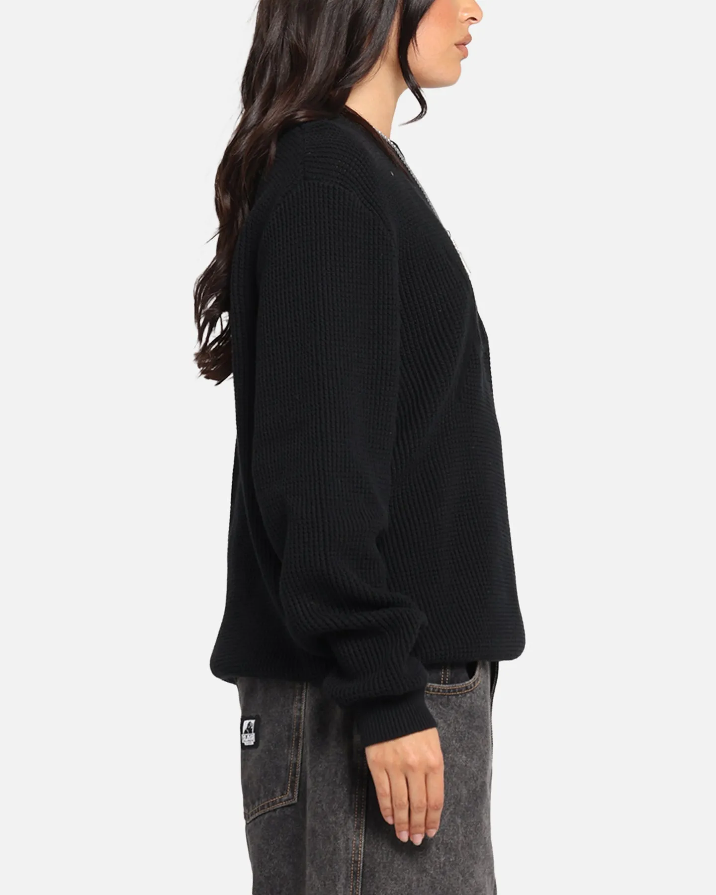 X-Large Script Waffle Knit Sweater Black sold by Culture Kings product image thumbnail 4