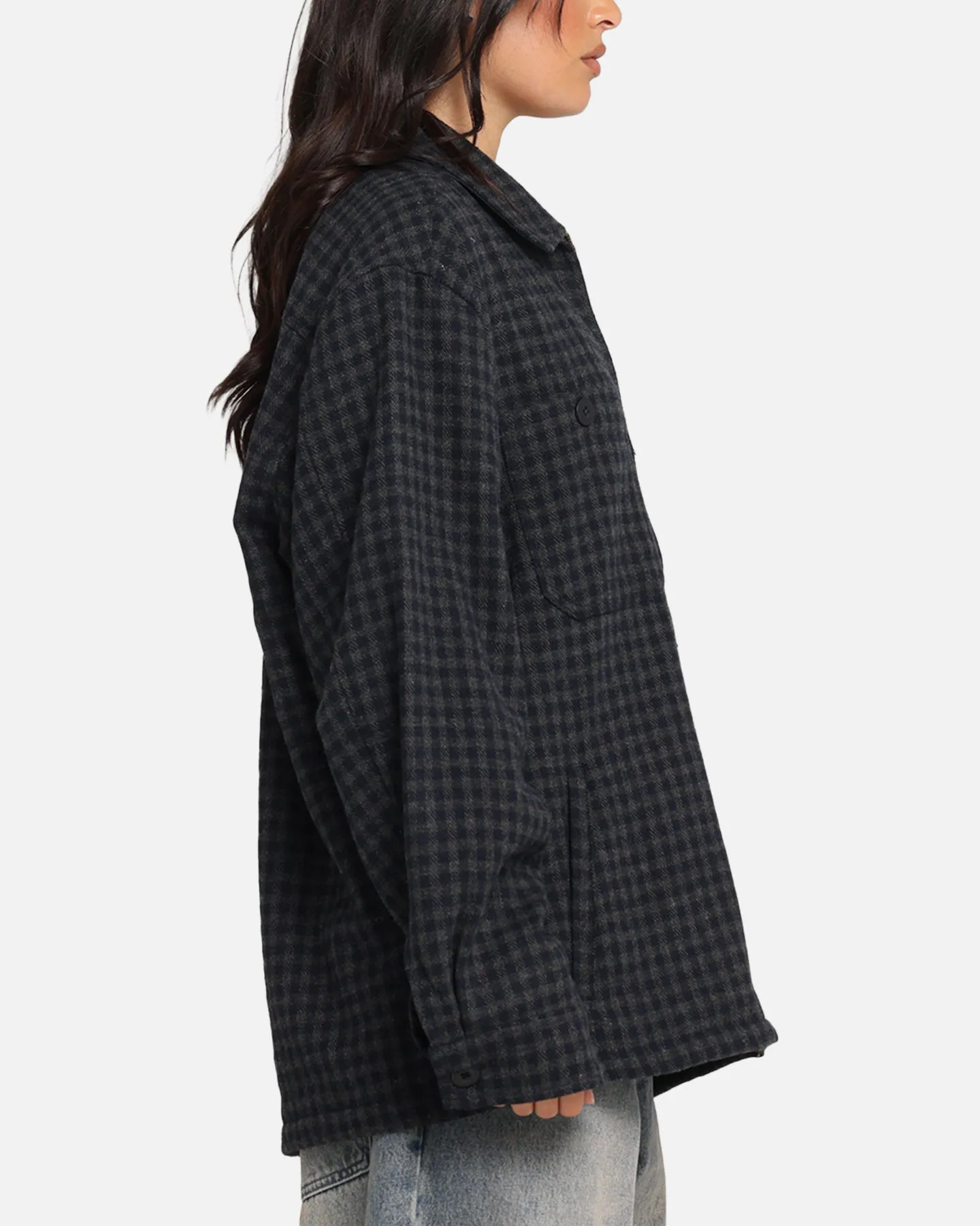 S Double Plaid Zip Through Long Sleeve Shirt Brown sold by Culture Kings product image thumbnail 4