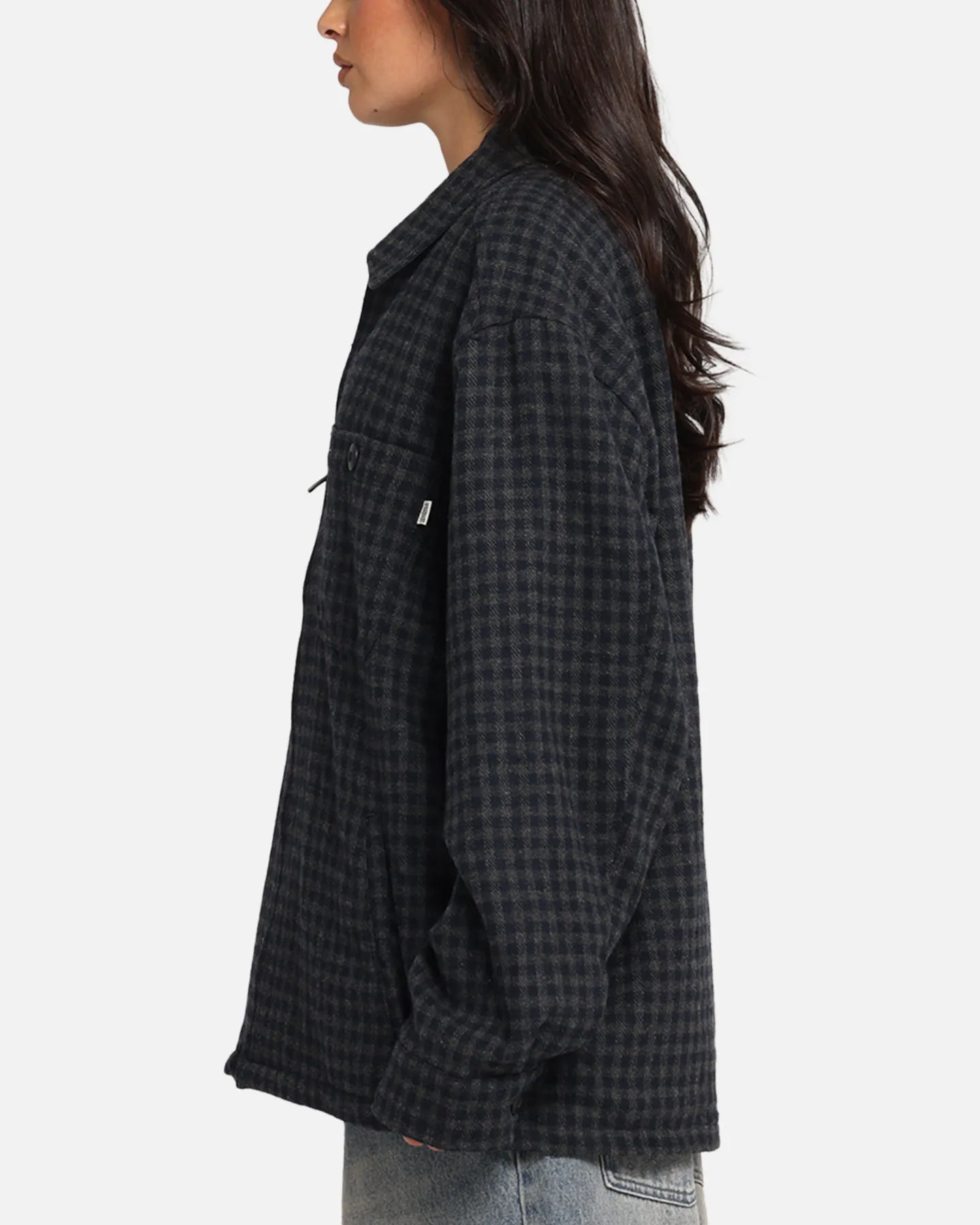 S Double Plaid Zip Through Long Sleeve Shirt Brown sold by Culture Kings product image thumbnail 5