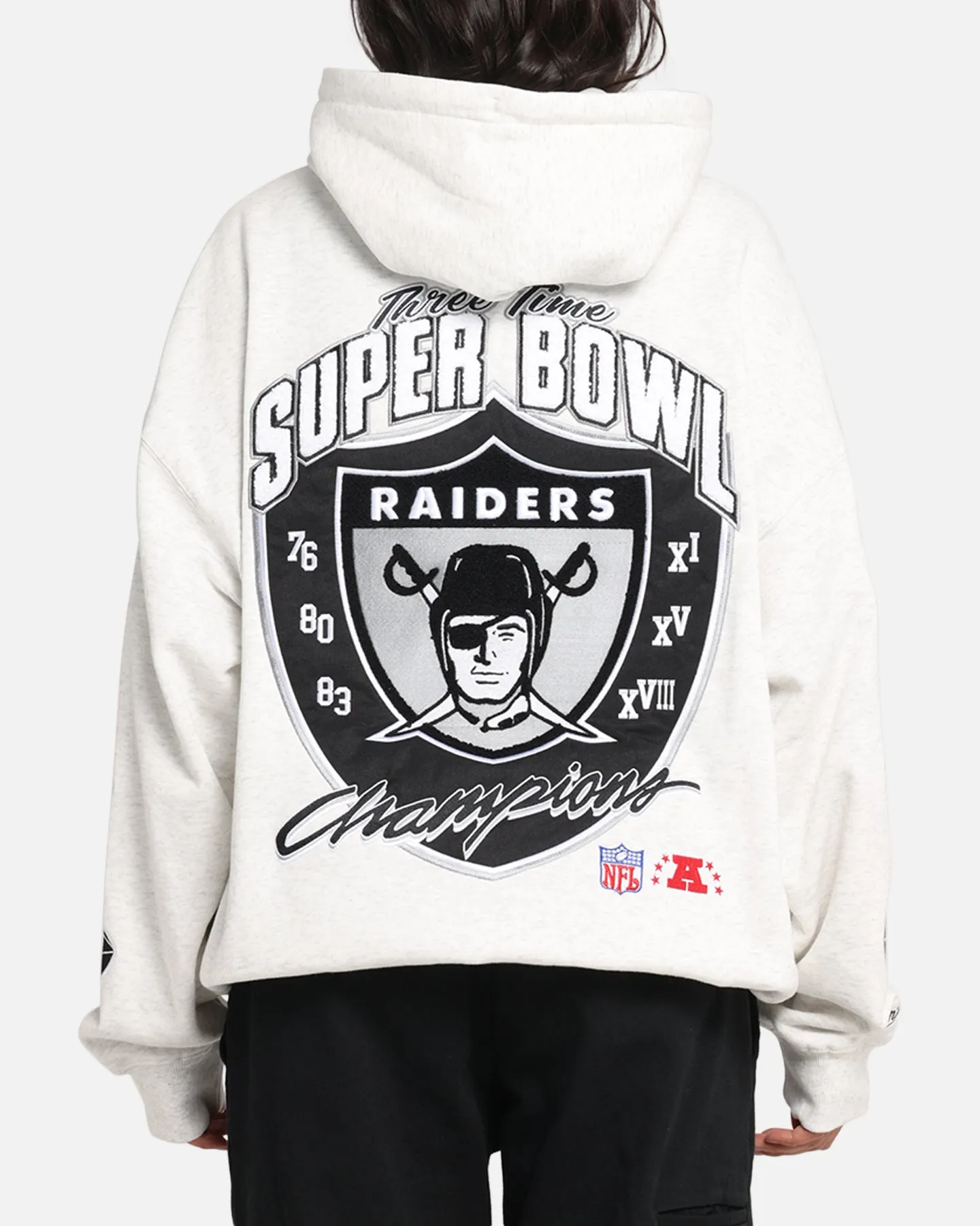 Mitchell & Ness Las Vegas Raiders National Champions Hoodie Silver Marle sold by Culture Kings