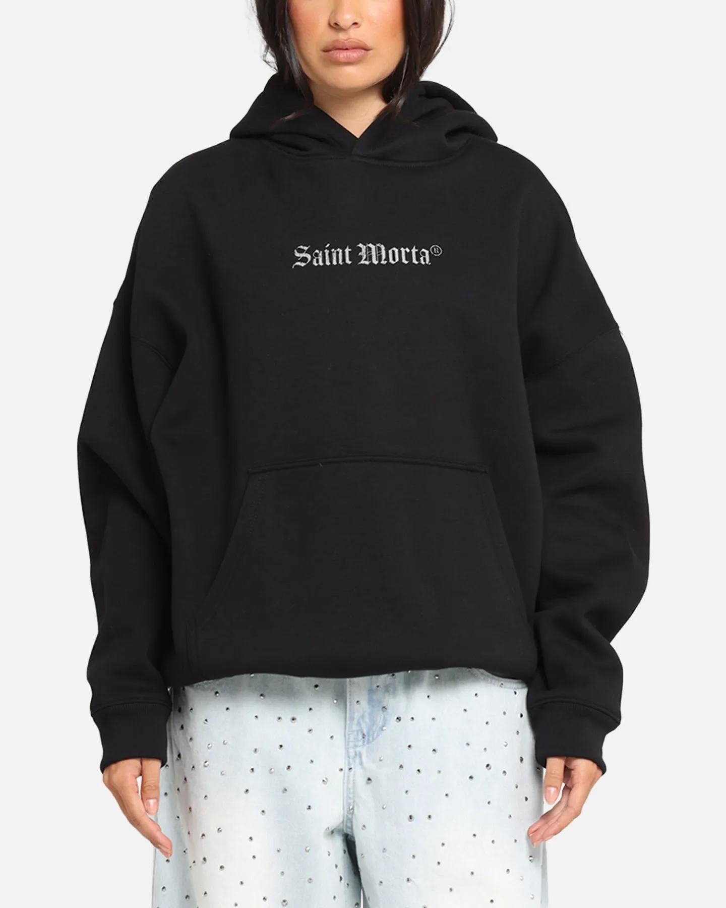 Saint Morta Weiry Hearts Boxy Hoodie Black sold by Culture Kings product image thumbnail 2