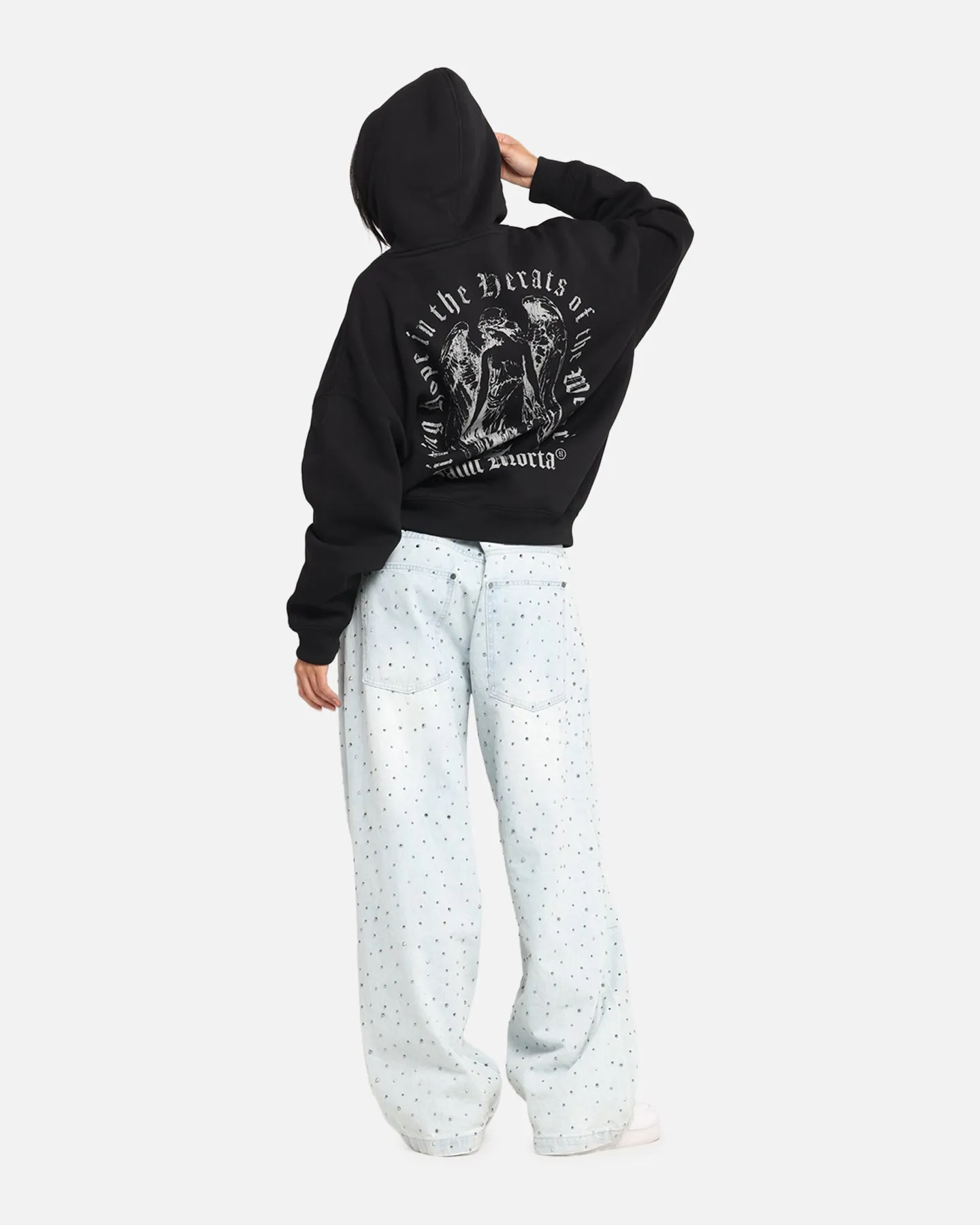 Saint Morta Weiry Hearts Boxy Hoodie Black sold by Culture Kings product image thumbnail 3