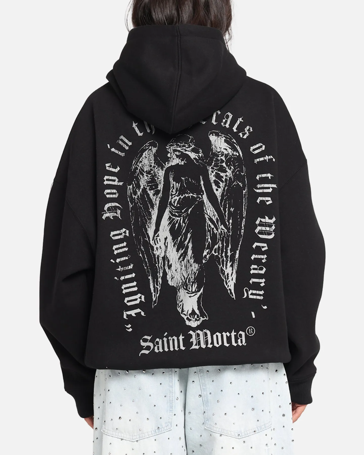 Saint Morta Weiry Hearts Boxy Hoodie Black sold by Culture Kings