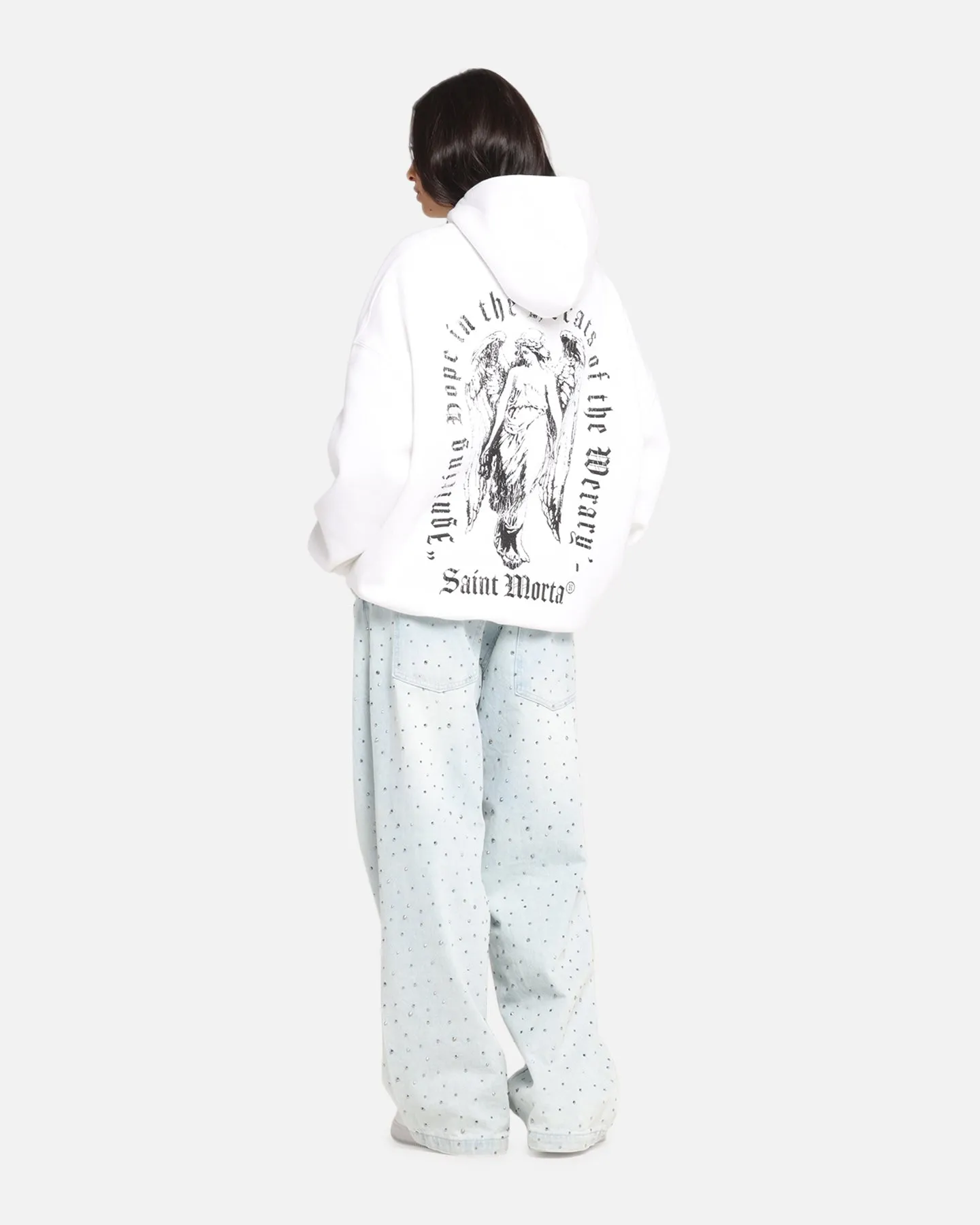 Saint Morta Weiry Hearts Boxy Hoodie White sold by Culture Kings product image thumbnail 3