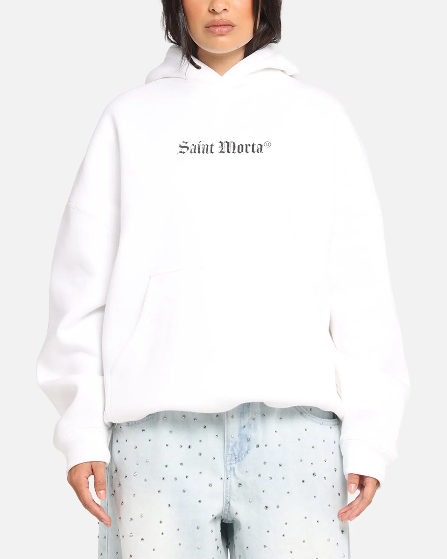 Saint Morta Weiry Hearts Boxy Hoodie White sold by Culture Kings product image thumbnail 2