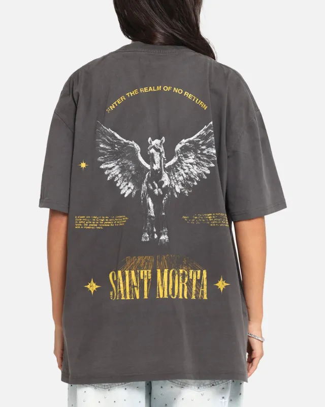 Saint Morta Realm Of Return Boxy T-Shirt Black Wash made by Culture Kings