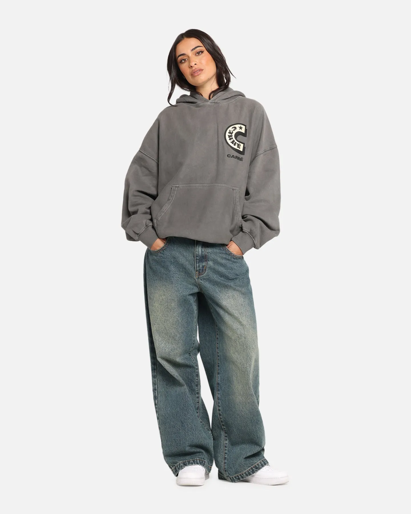 Carre Sacred Letter Hoodie Washed Charcoal sold by Culture Kings product image thumbnail 2